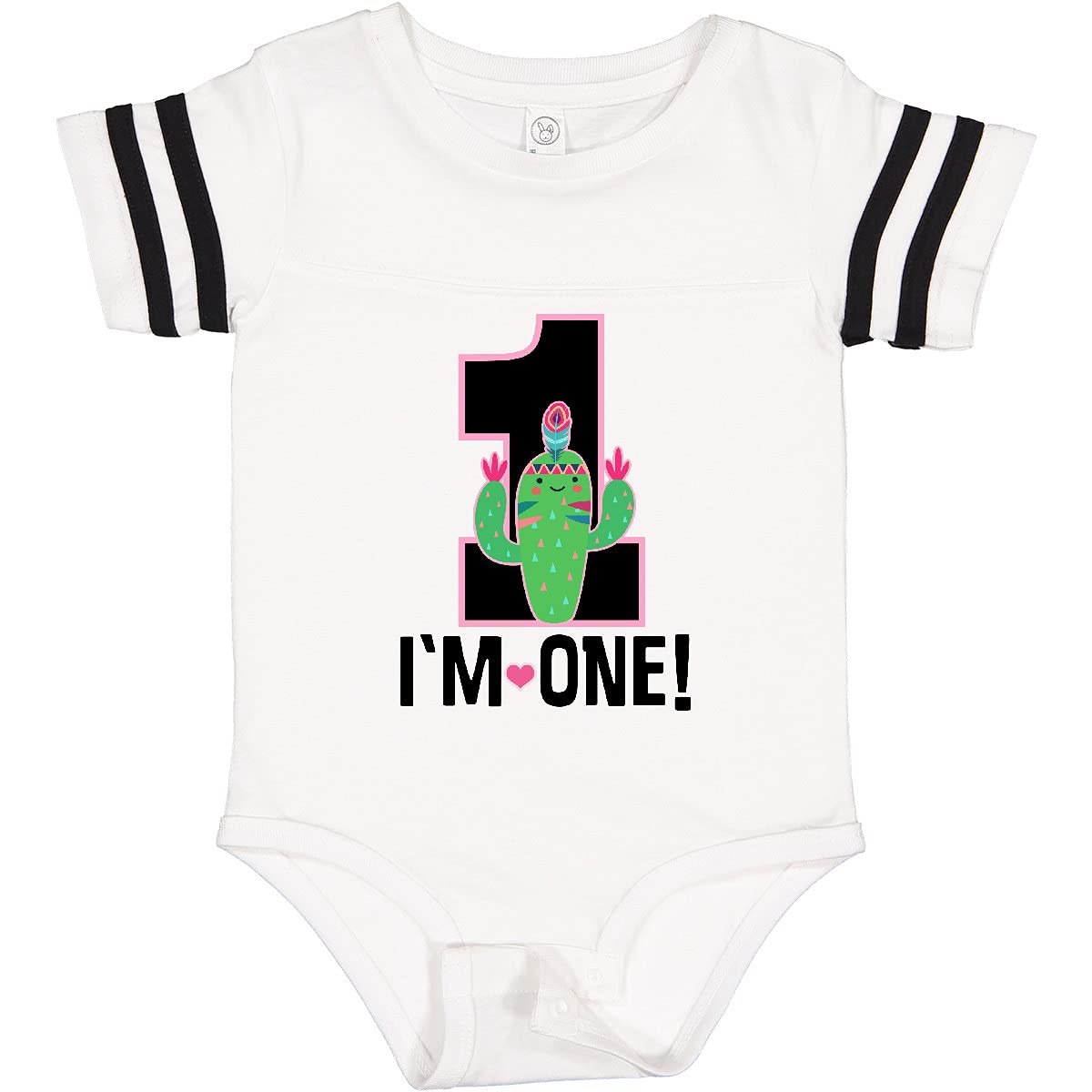 Inktastic 1st Birthday Cactus Baby Bodysuit - Adorable Cactus Design for Girls 1 Year Old - Perfect for Birthday Parties, Photo Shoots & Special Occasions
