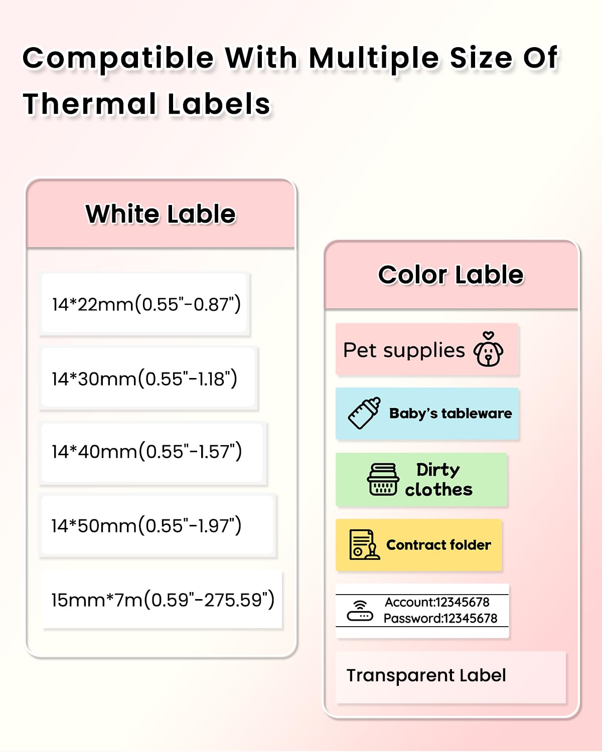 Bluetooth Label Maker Machine with Tape - Portable & Rechargeable Wireless Label Printer with Built-in Cutter - Compatible with Android & iOS Devices - Perfect for Home, Office, and Warehouse Organization