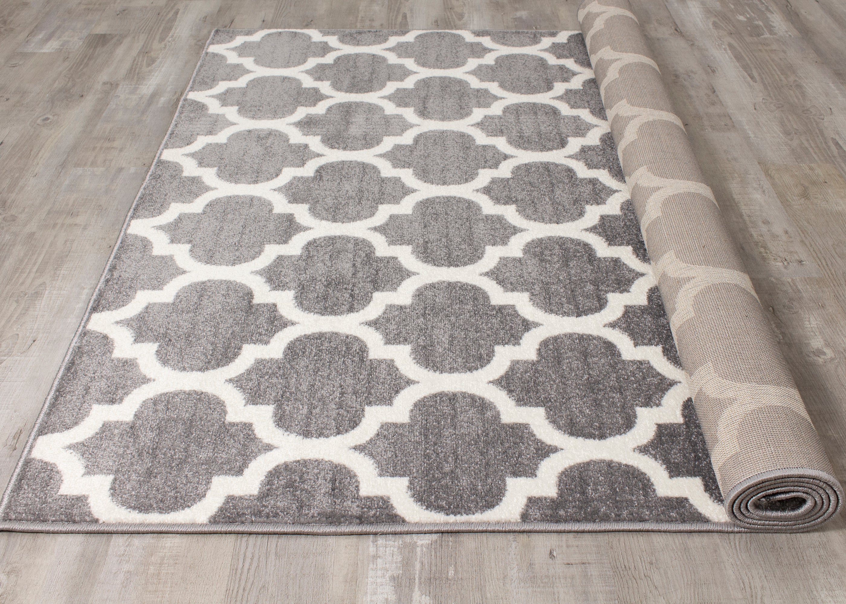 5'3 x 7'7 Modern Grey and Beige Area Rug - Soft Living Room Carpet for Bedroom, Office, and Home Decor