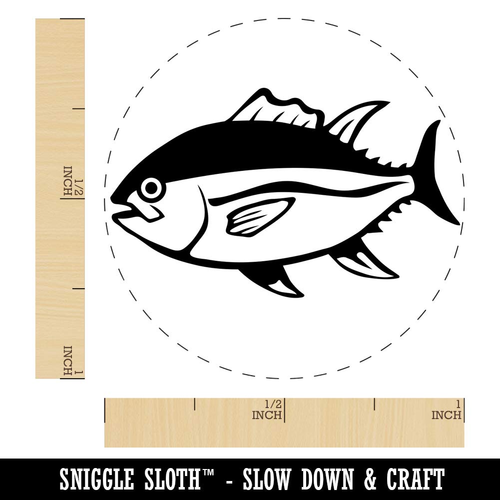Premium Bluefin Tuna Fish Rubber Stamp - 1 Inch Medium Size for DIY Scrapbooking, Journaling, Card Making & Planner Decoration - Perfect for Craft Enthusiasts & Stationery Lovers