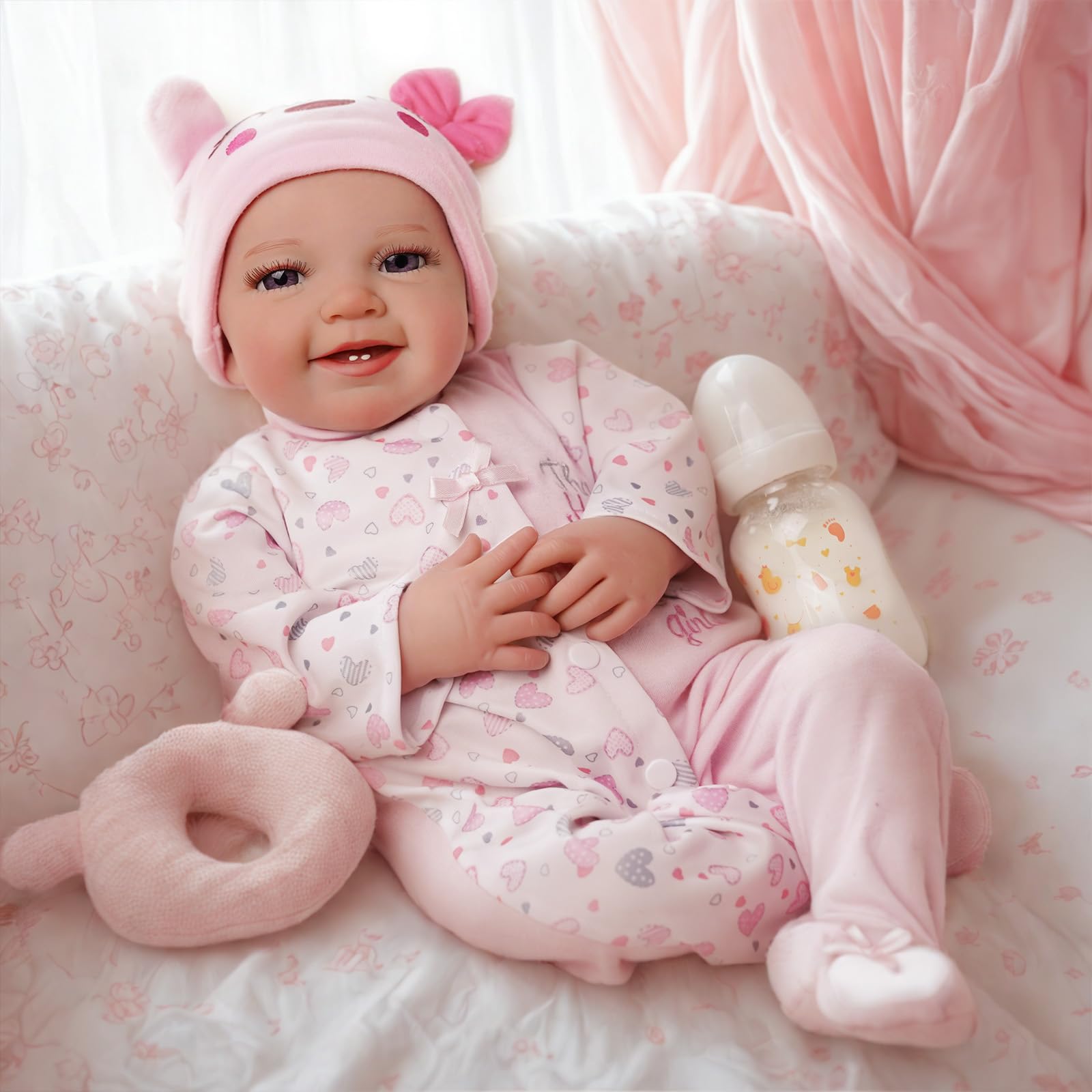 Lifelike Reborn Baby Doll - Leen, 20-Inch Realistic Newborn Baby Girl Doll with Soft Body, Gift Box - Perfect for Kids Age 3+, Role Play, Collecting & Nursery Decor