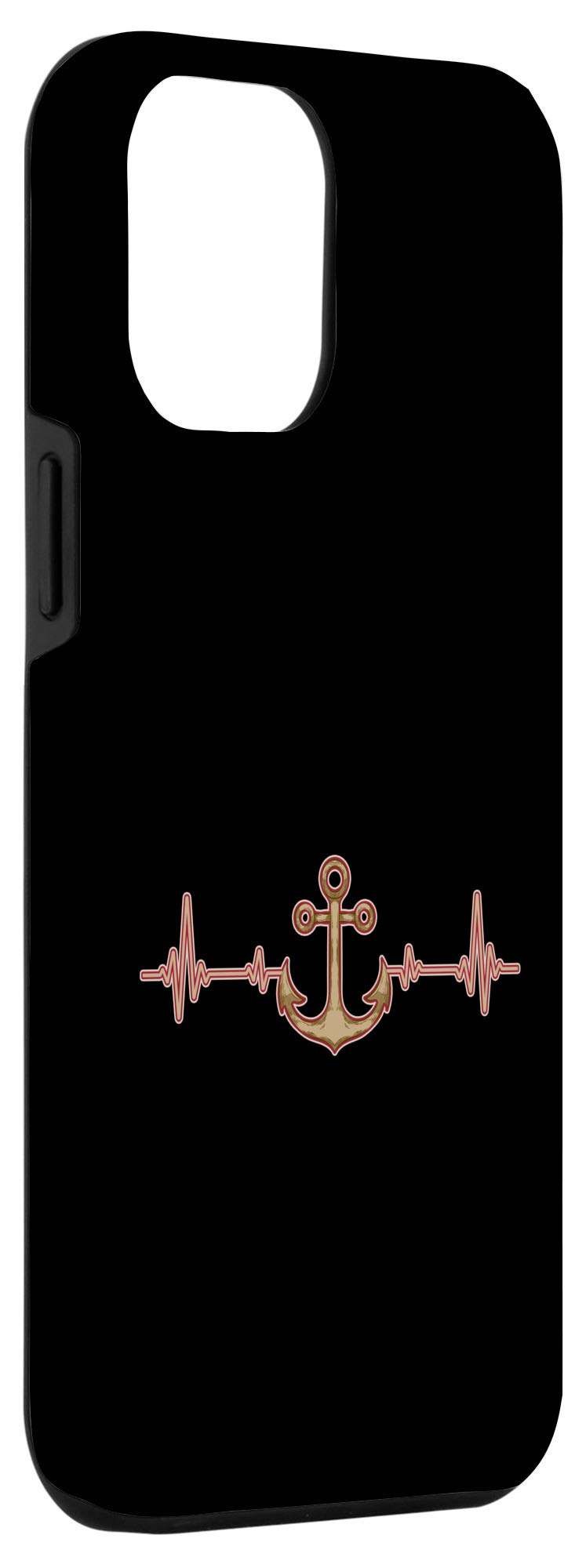 iPhone 12 Pro Max Case - Nautical Sailboat Captain Design with Anchor & Heartbeat Motif, Durable Protective Cover for Sailing Enthusiasts | Perfect for Beach Trips, Boating Adventures & Marine-Themed Gifts
