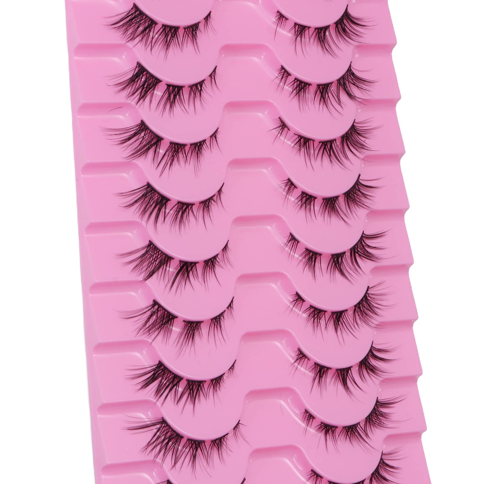 10 Pairs Outopen Cluster Lashes - Natural Look Manga Eyelash Clusters, C Curl Wispy Individual Lashes for DIY Cat Eye Extensions (A01-205) | Perfect for Daily Wear, Special Occasions & Manga Cosplay Looks