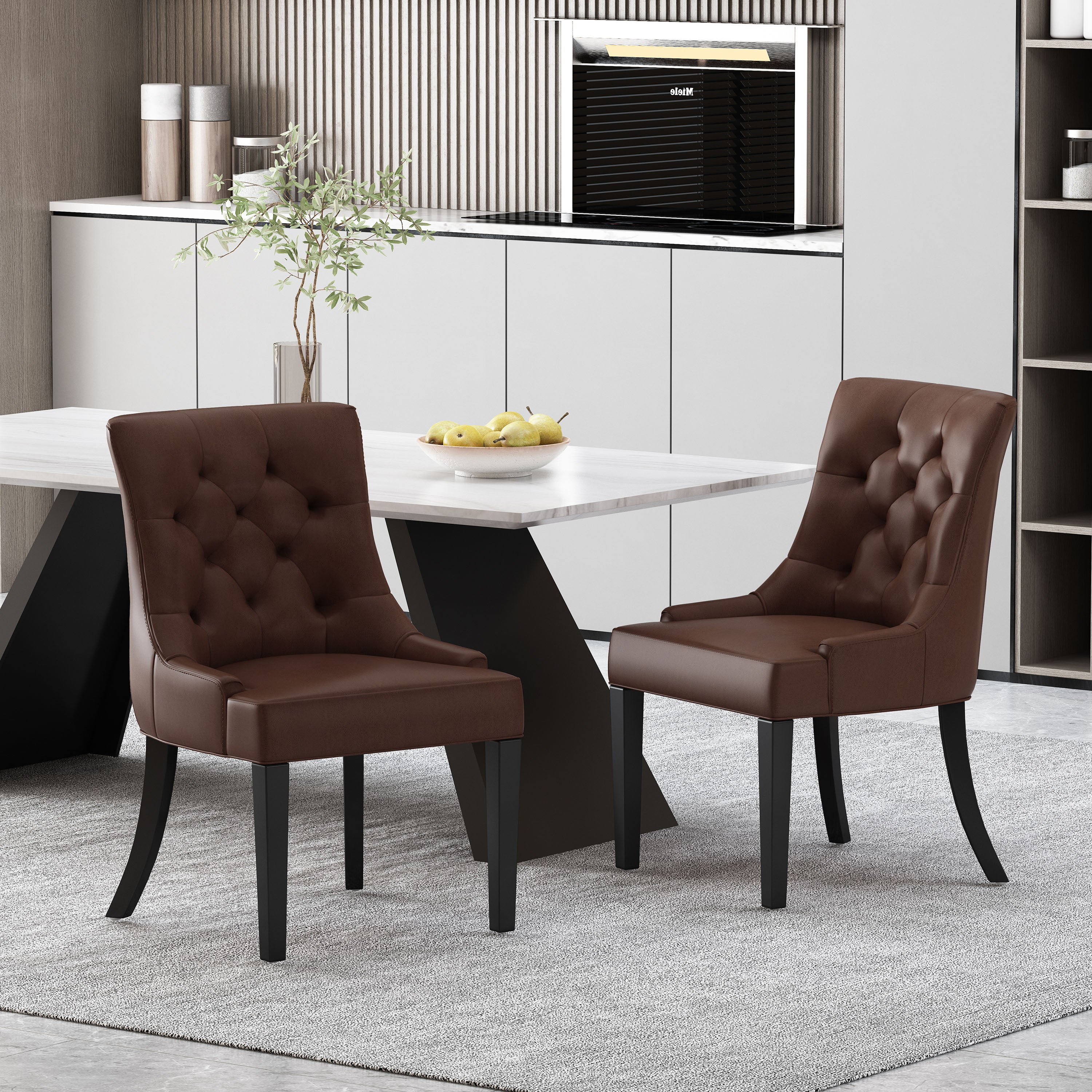 CHENEY Dining Chairs Set of 2 - Modern Kitchen & Dining Room Chairs with Sturdy Metal Legs - Perfect for Home, Restaurant, and Office Use