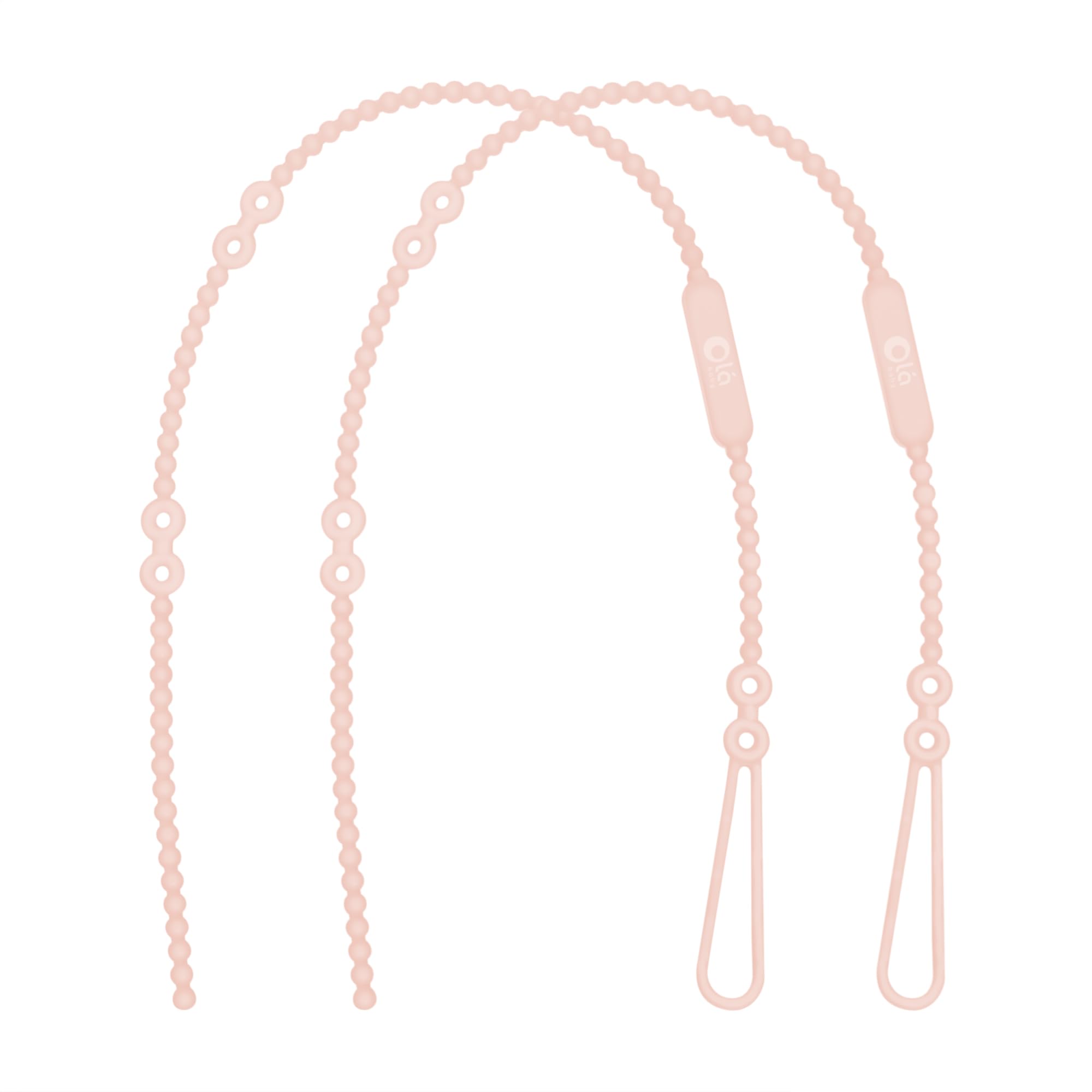 Olababy Silicone Baby Toy Straps - Secure Teethers, Sippy Cups, Bottles with Handles, Feeding Spoons to High Chairs, Strollers & Car Seats (2 Pack, Coral) - Perfect for Travel & On-the-Go Feeding Essentials