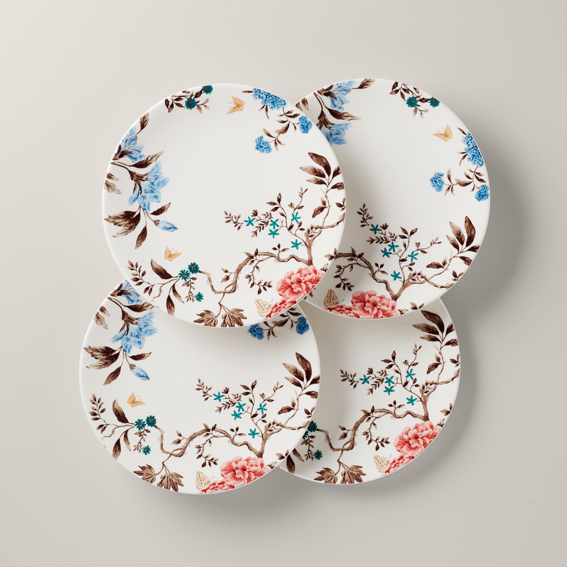 Sprig & Vine 10.5 Inch Dinner Plates Set of 4 - Elegant Stoneware Dinnerware for Family Meals, Dinner Parties & Everyday Use