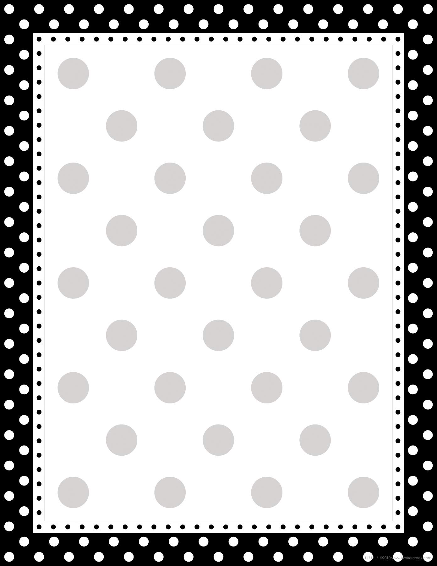 Barker Creek Black & White Dots Office Organization Kit - 12 Designer File Folders, 50 Colorful Computer Paper Sheets & 45 Self-Adhesive Labels - Perfect for Home Office, School & Office Organization