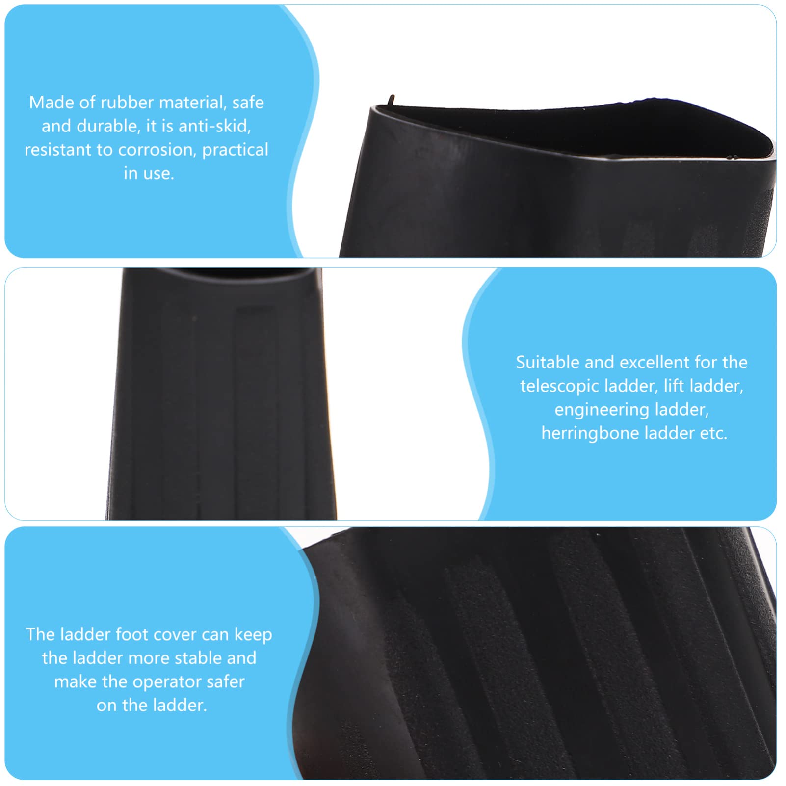 DOITOOL 4-Piece Stair Tread Covers - Non-Slip Rubber Stair Protectors for Indoor/Outdoor Steps - Square Design for Safety and Comfort - Perfect for Homes, Offices, and Staircase Maintenance