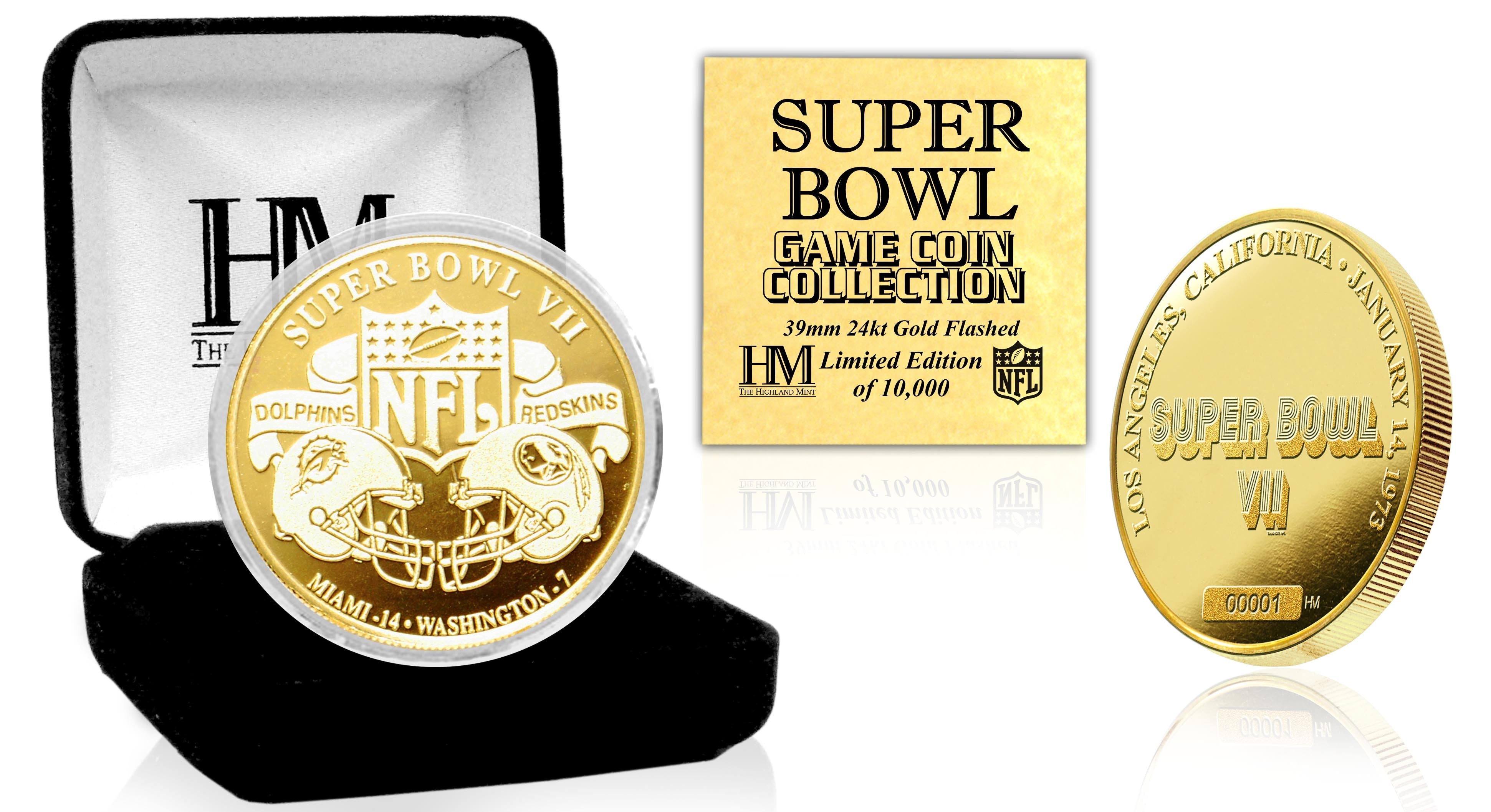 Super Bowl VII 24K Gold Commemorative Flip Coin - Perfect for Football Fans, Collectors & Game Day Decisions