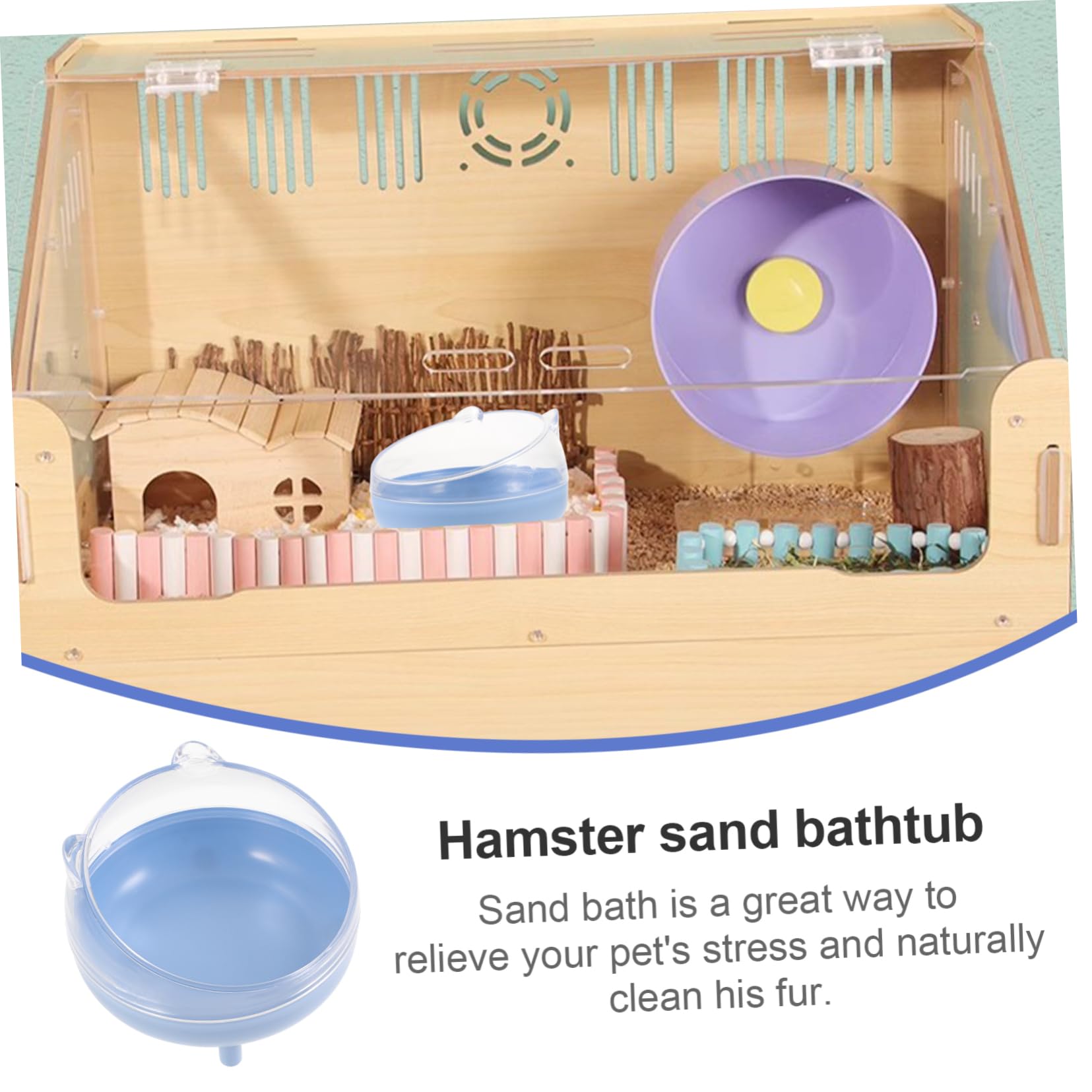 Balacoo Hamster Sand Bath Toy Container - Plastic Pet Sand Bath Tub for Hamsters, Chinchillas | Small Animal Cage Accessories for Play & Grooming | Durable & Easy-Clean Sand Bathroom Habitat