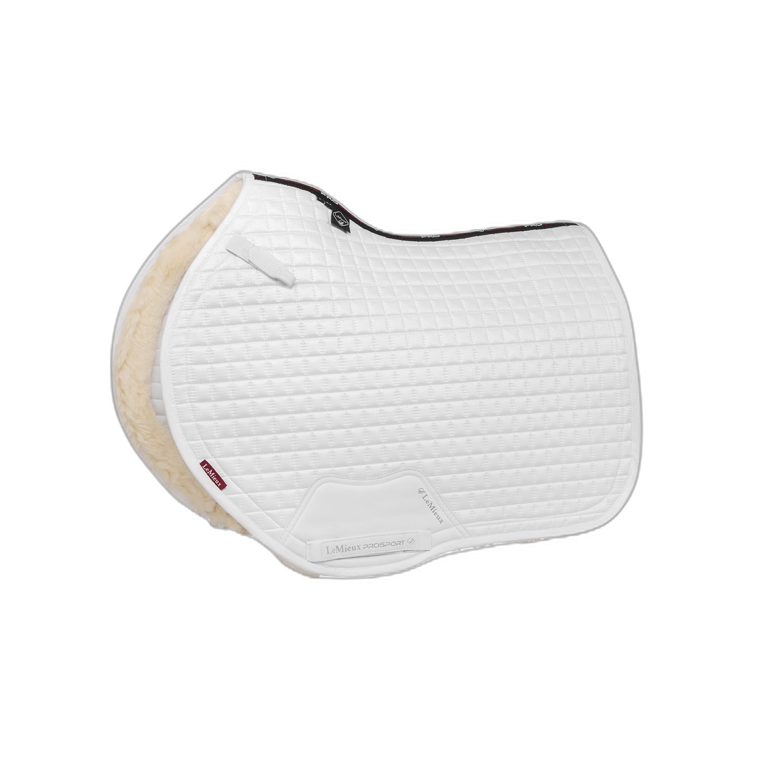 LeMieux White Show Jumping Sensitive EuroJump Square Saddle Pad for Horses - Breathable English Saddle Pads - Equestrian Riding Equipment for Competition & Training - Perfect for Dressage, Show Jumping & Horseback Riding
