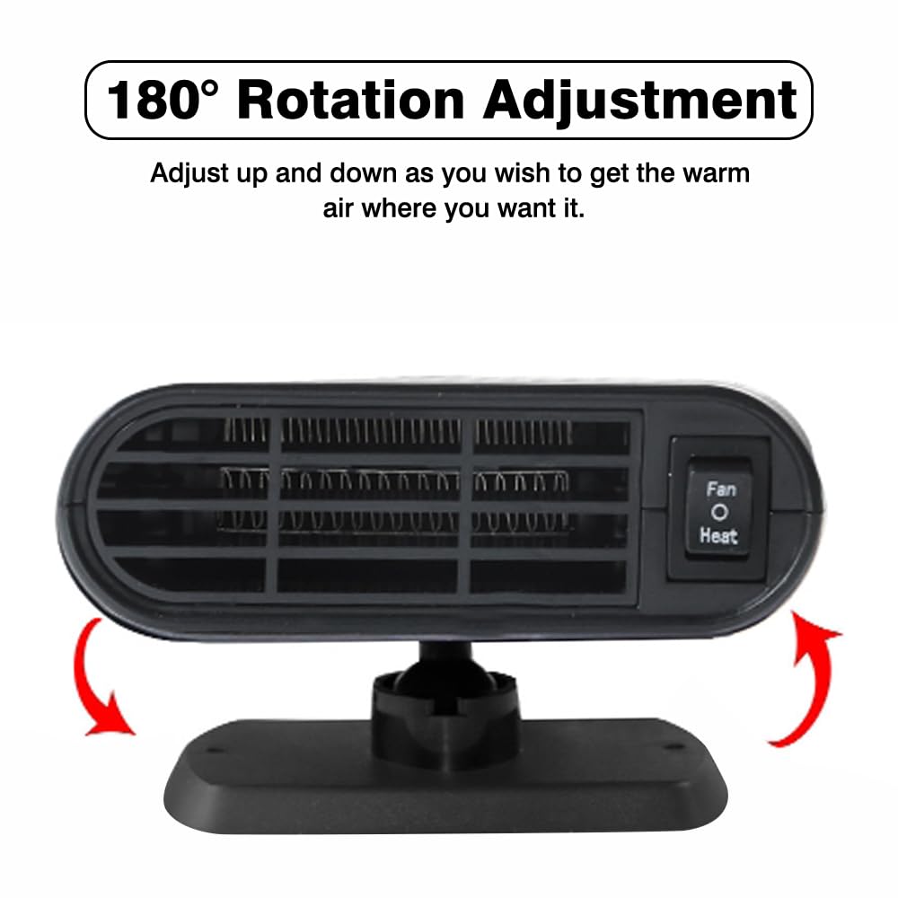 MACHSWON 12V Portable Car Heater & Cooler - Fast Windshield Defrost Defogger for Vehicles, Dual Heating & Cooling Function, Cigarette Lighter Plug-In - Perfect for Winter Driving and Summer Cooling