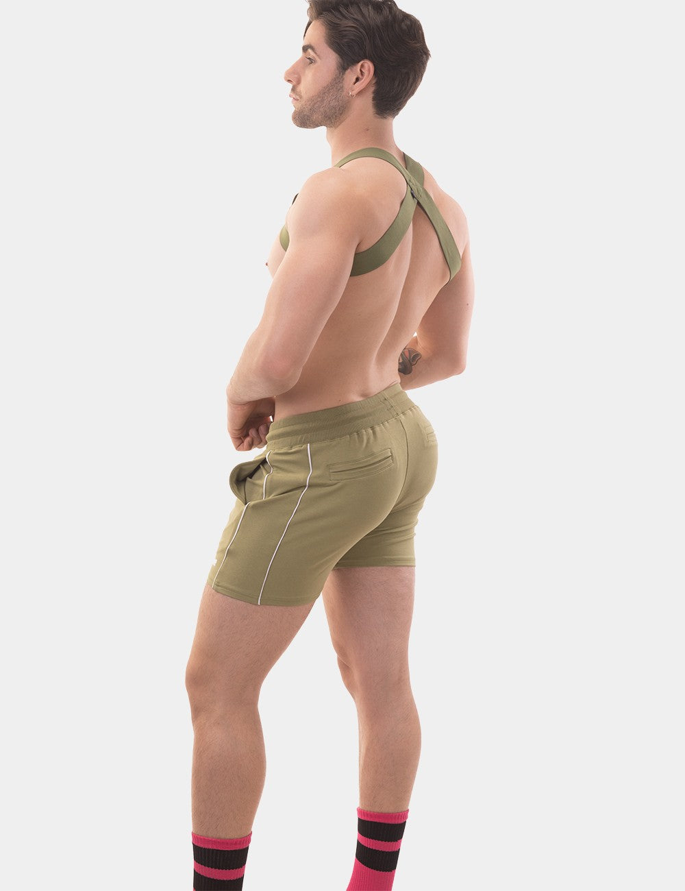 Barcode Berlin Matt Harness for Dogs - Khaki Green | Adjustable Pet Walking Gear for Small & Medium Breeds | Perfect for Hiking, Running & Outdoor Adventures