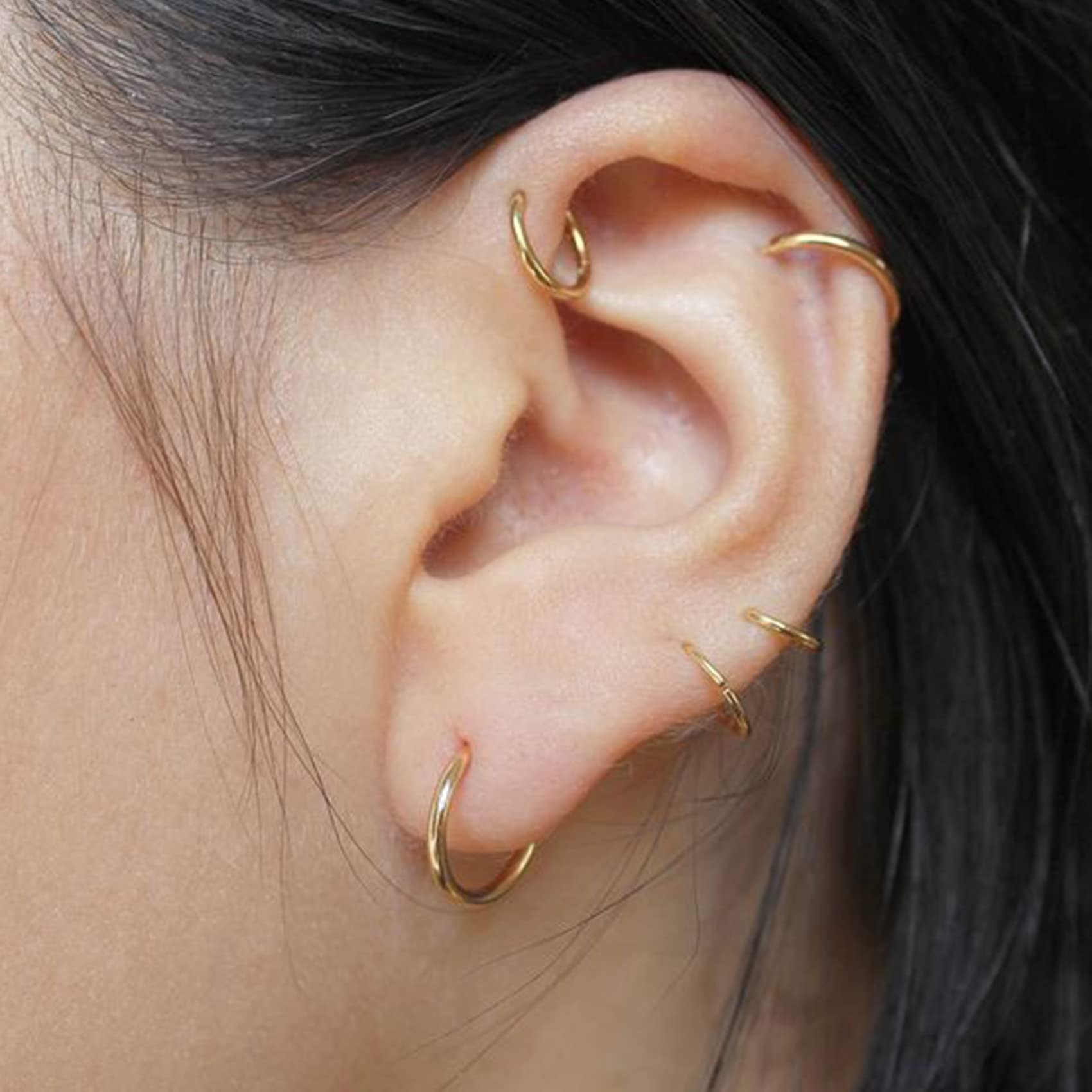 EPIRORA 925 Sterling Silver Hoop Earrings Set - 3 Pairs Small Cartilage Earrings for Women & Men, Hypoallergenic Tragus, Nose & Lip Rings | Perfect for Everyday Wear, Gifts & Body Piercing Jewelry