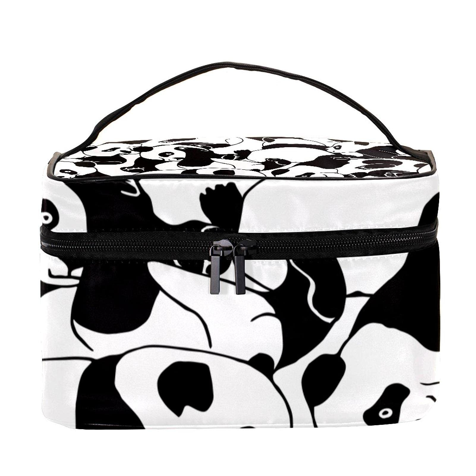 Waterproof Panda Print Travel Makeup Bag - Large Cosmetic Organizer with Zipper for Women & Girls - Perfect for Travel, Gym, and Daily Essentials Storage