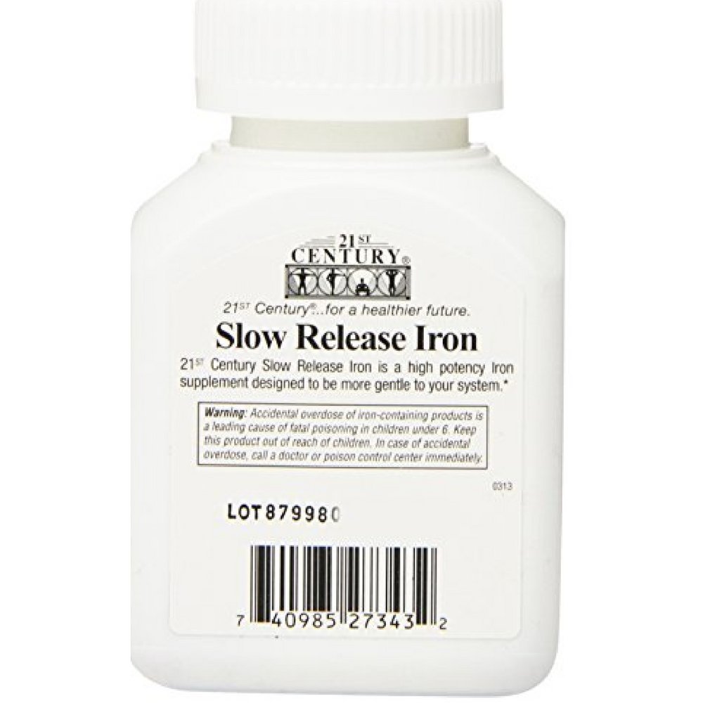 21st Century Slow Release Iron Supplement - 60 Tablets for Energy & Vitality - Supports Healthy Blood & Immune System - Ideal for Active Lifestyles & Iron Deficiency