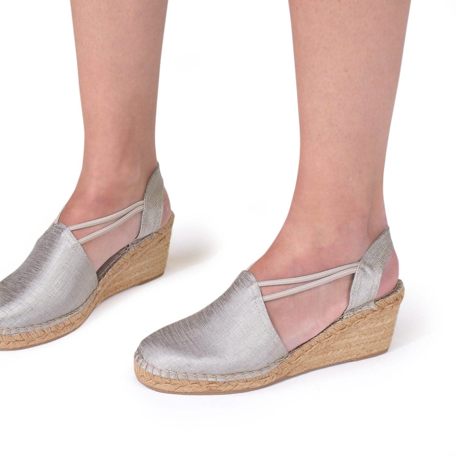 Women's Metallic Wedge Espadrille Sandals - Stylish Summer Platform Shoes for Beach, Party & Casual Wear | Turia Collection