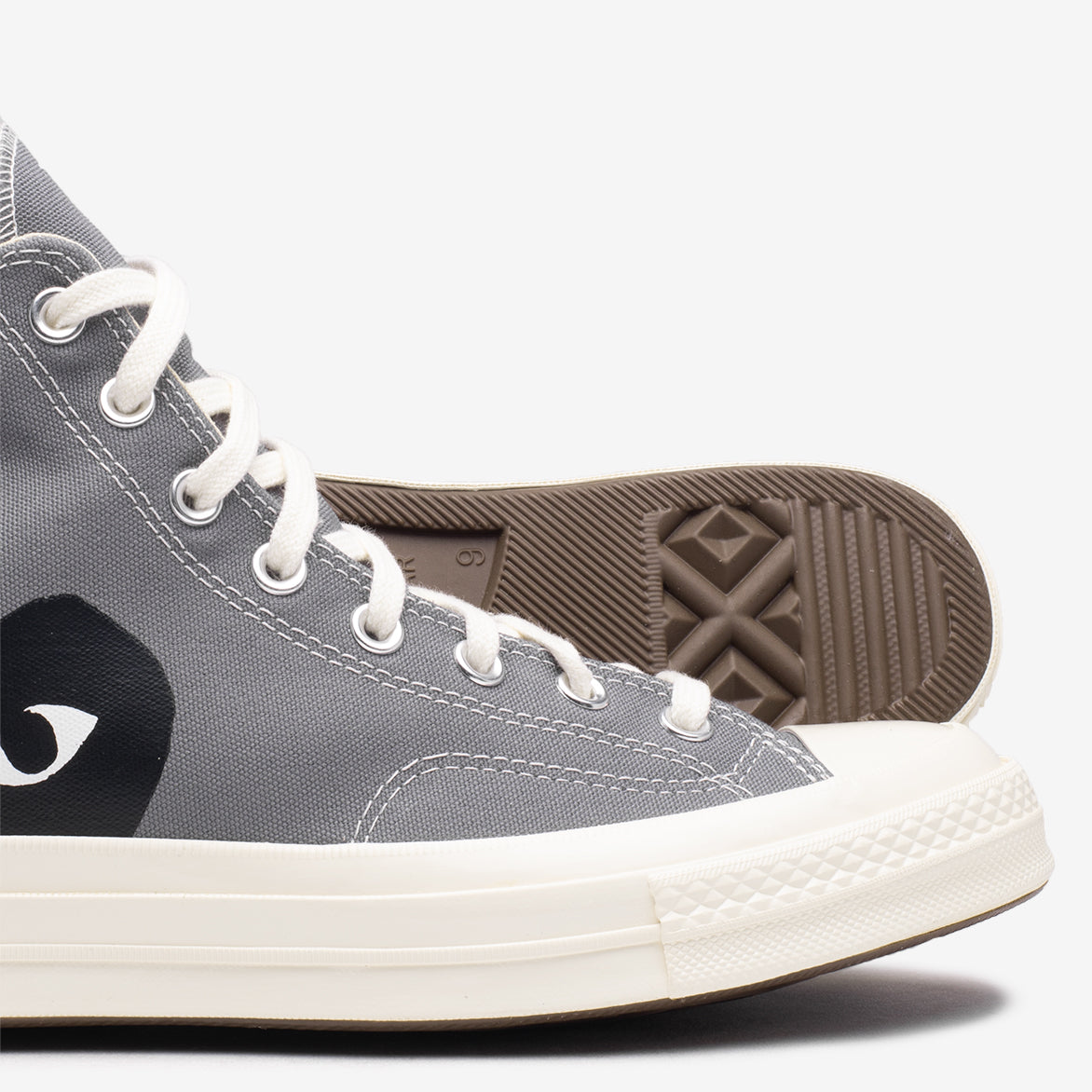 CDG PLAY x Converse Chuck 70 High Top Sneakers - Black Heart & Steel Grey | Unisex Streetwear Fashion Shoes for Casual Wear & Urban Outfits
