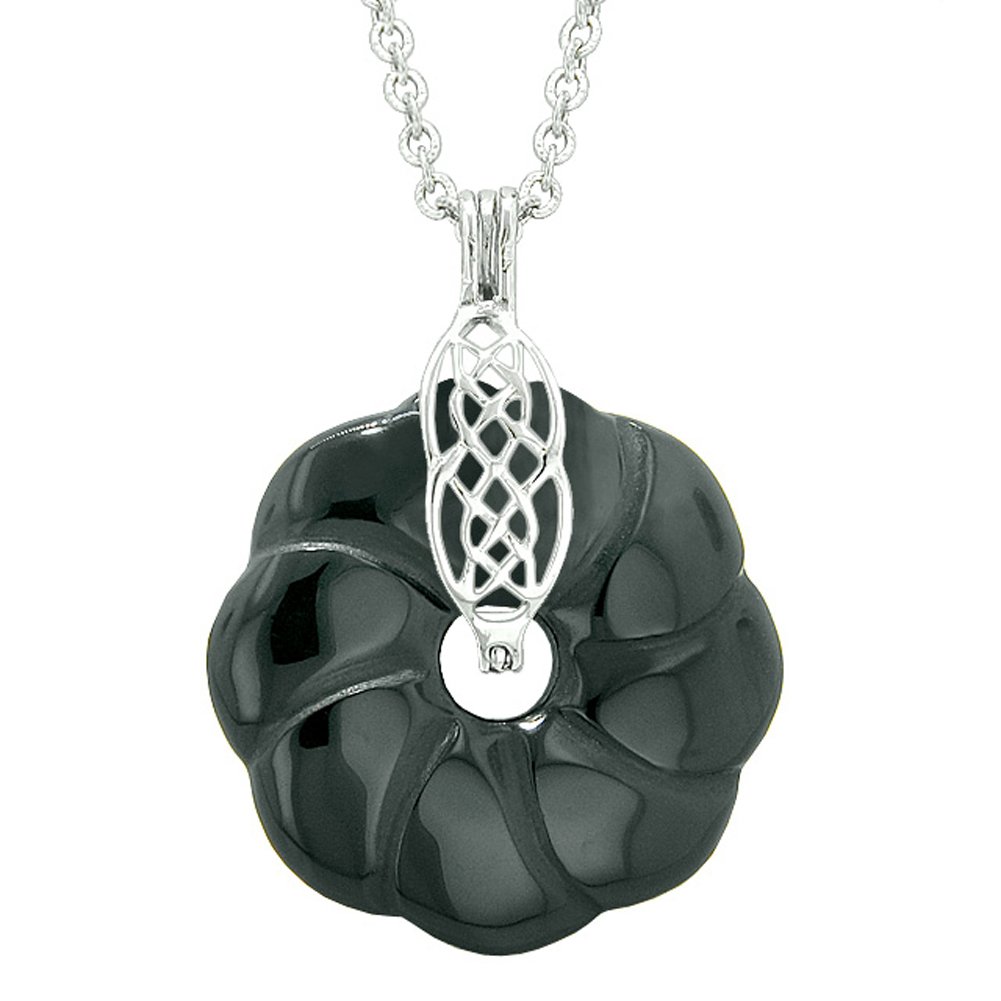 Celtic Shield Knot Protection Amulet Necklace - Lucky Donut Pendant with Ancient Magic Powers for Spiritual Safety & Good Fortune | Perfect for Wiccan Rituals, Meditation & Everyday Wear