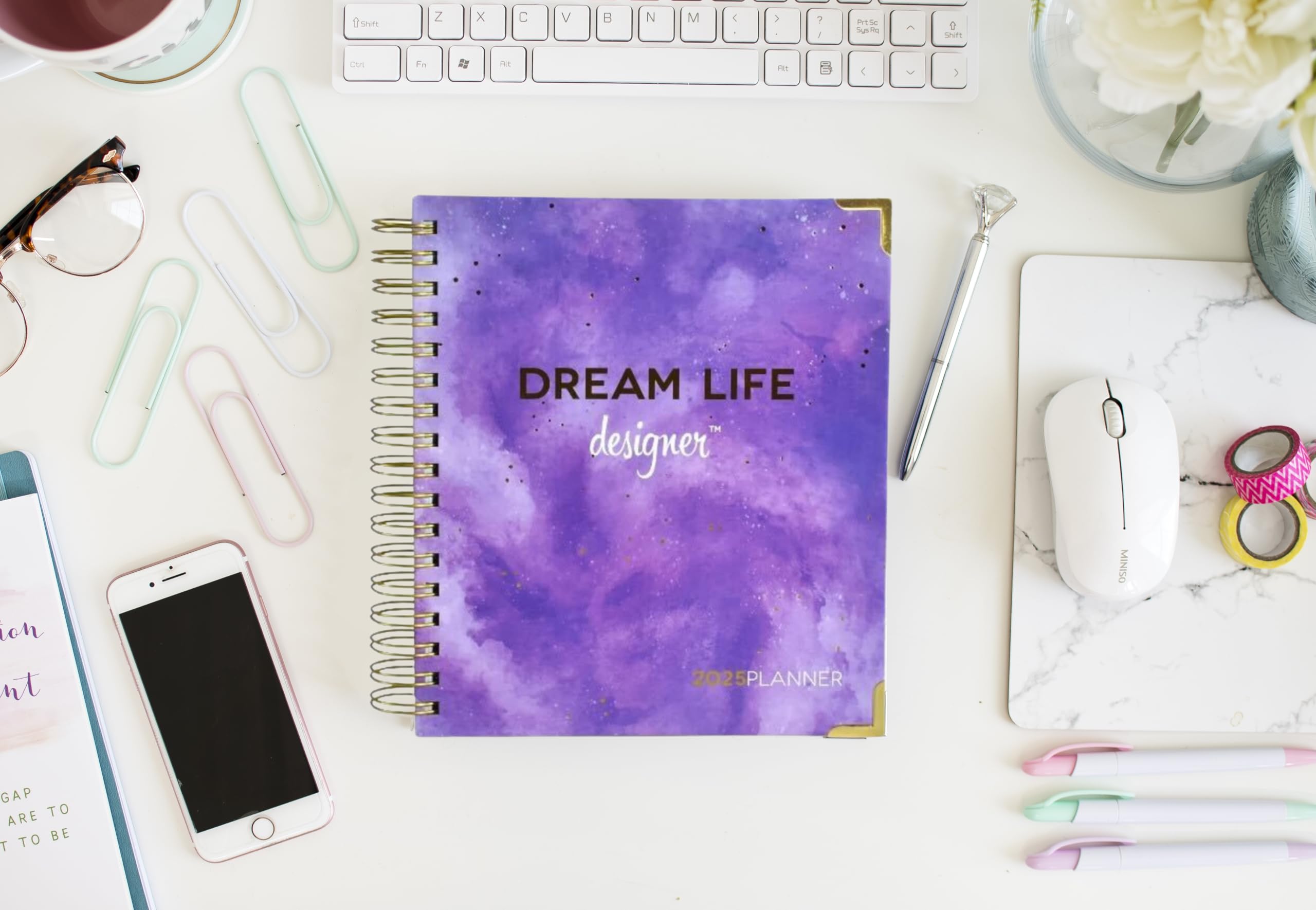Dream Life Designer 2025 Planner - Weekly & Monthly Academic Calendar with Goal Setting System, 8
