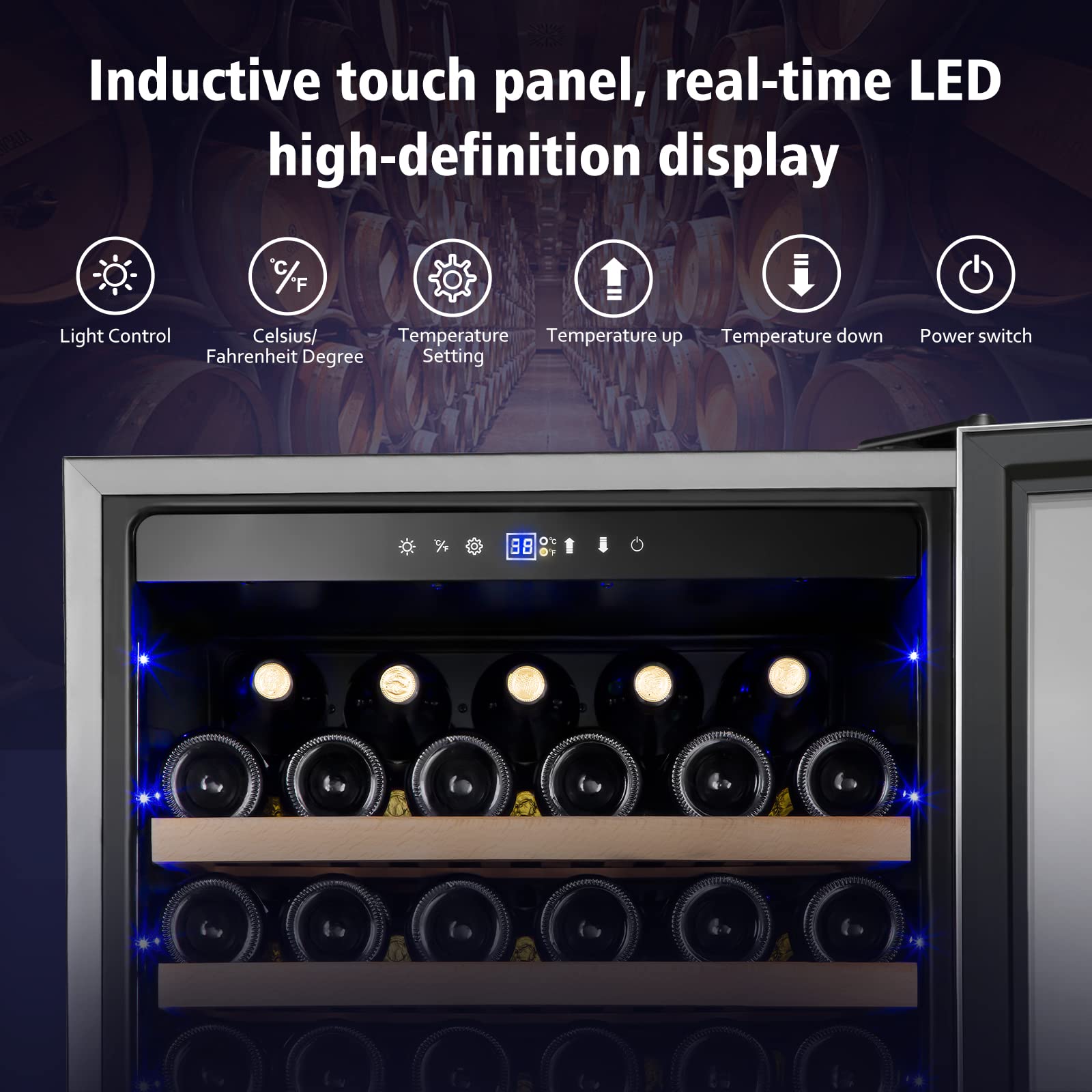 179 Bottle Wine Cooler Refrigerator - Professional Wine Fridge with Powerful Compressor, Ultra Quiet Operation & Elegant Design - Perfect for Wine Cellars, Restaurants, Bars and Home Wine Storage