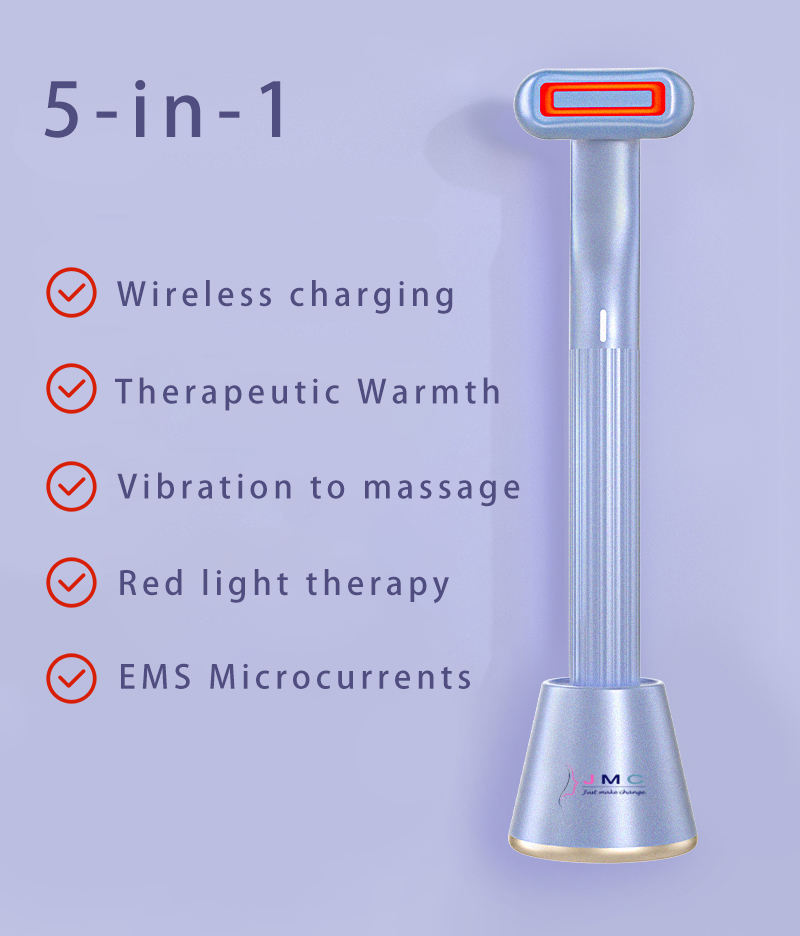 Upgraded 360° Rotating Eye Massager with Heat Therapy & Red LED Light - Facial Skincare Wand for Relaxation, Dark Circle Reduction & Anti-Aging - Perfect for Home Spa, Travel & Office Use