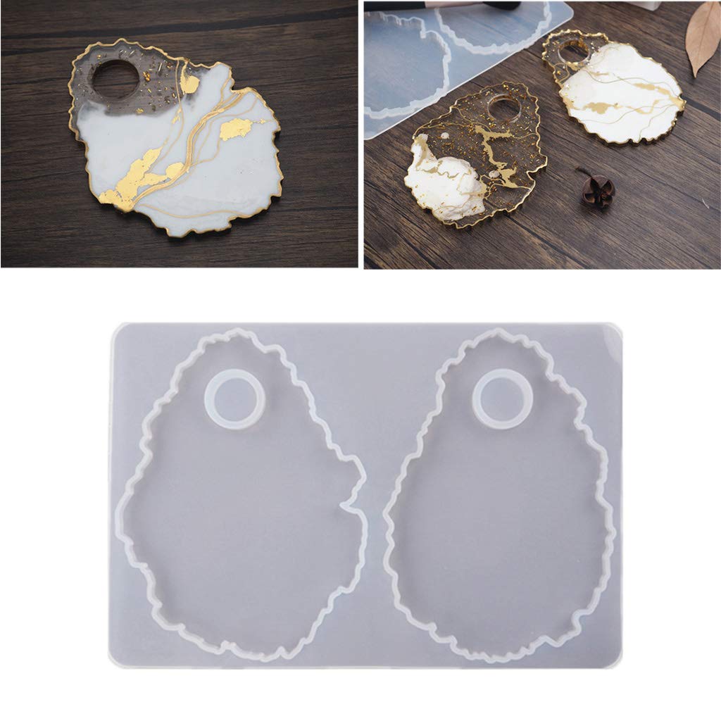 SupremeLife DIY Silicone Molds for Resin Casting - Irregular Round Cosmetic Makeup Palette Spatula Tools - Perfect for Epoxy Art, Jewelry Making & Nail Art Designs