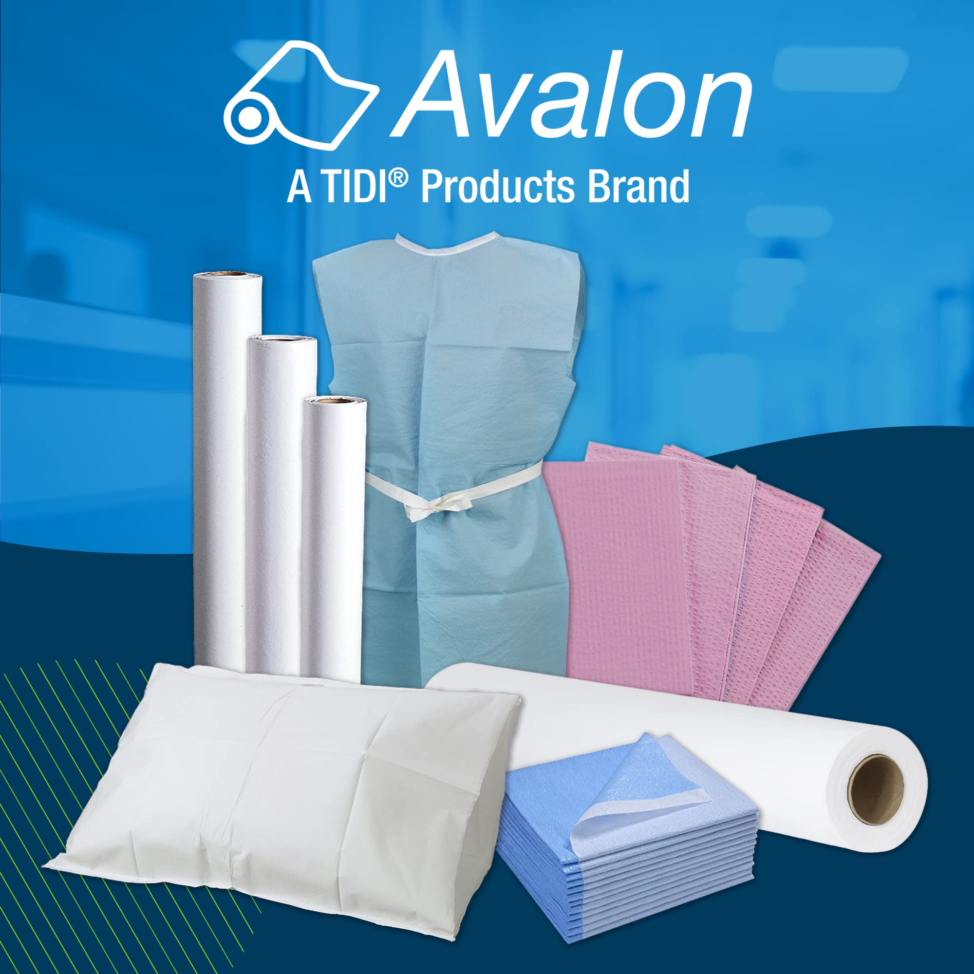 **Avalon Disposable White Medical Gowns - Pack of 50 - Open Back with Waist Tie - Short Sleeve Exam Gowns - 30