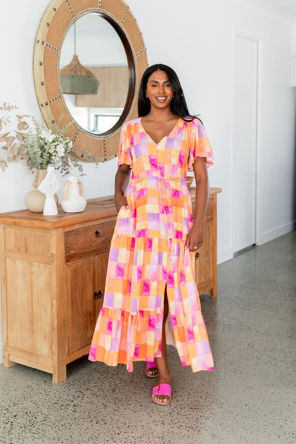 Bonnie Maxi Dress with Illusion Neckline - Elegant Flowy Long Dress for Women | Perfect for Weddings, Parties & Summer Outfits