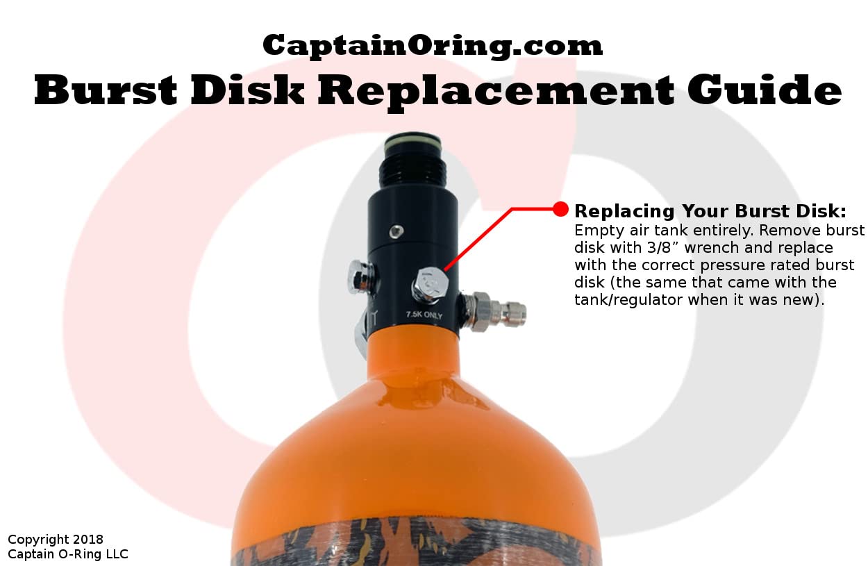 Captain O-Ring HPA/CO2 Burst Disk 1.8k-7.5k - 2 Pack for Paintball Air Tanks