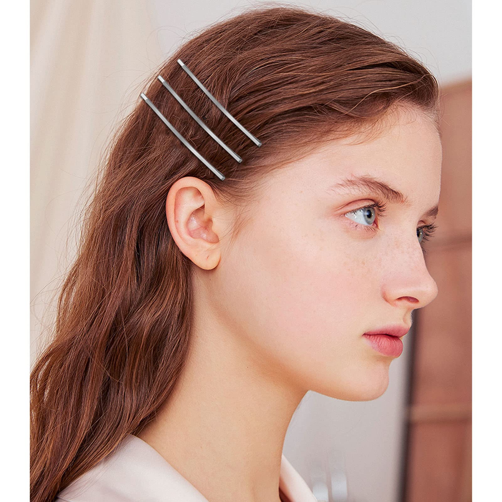 50 Jumbo Bobby Pins 3.34 Inch - Strong Metal Hair Clips for Women, Thick Long Hair Updo Styling, Gold & Silver Hairpins Hair Accessories - Perfect for Weddings, Parties, and Everyday Hairstyles