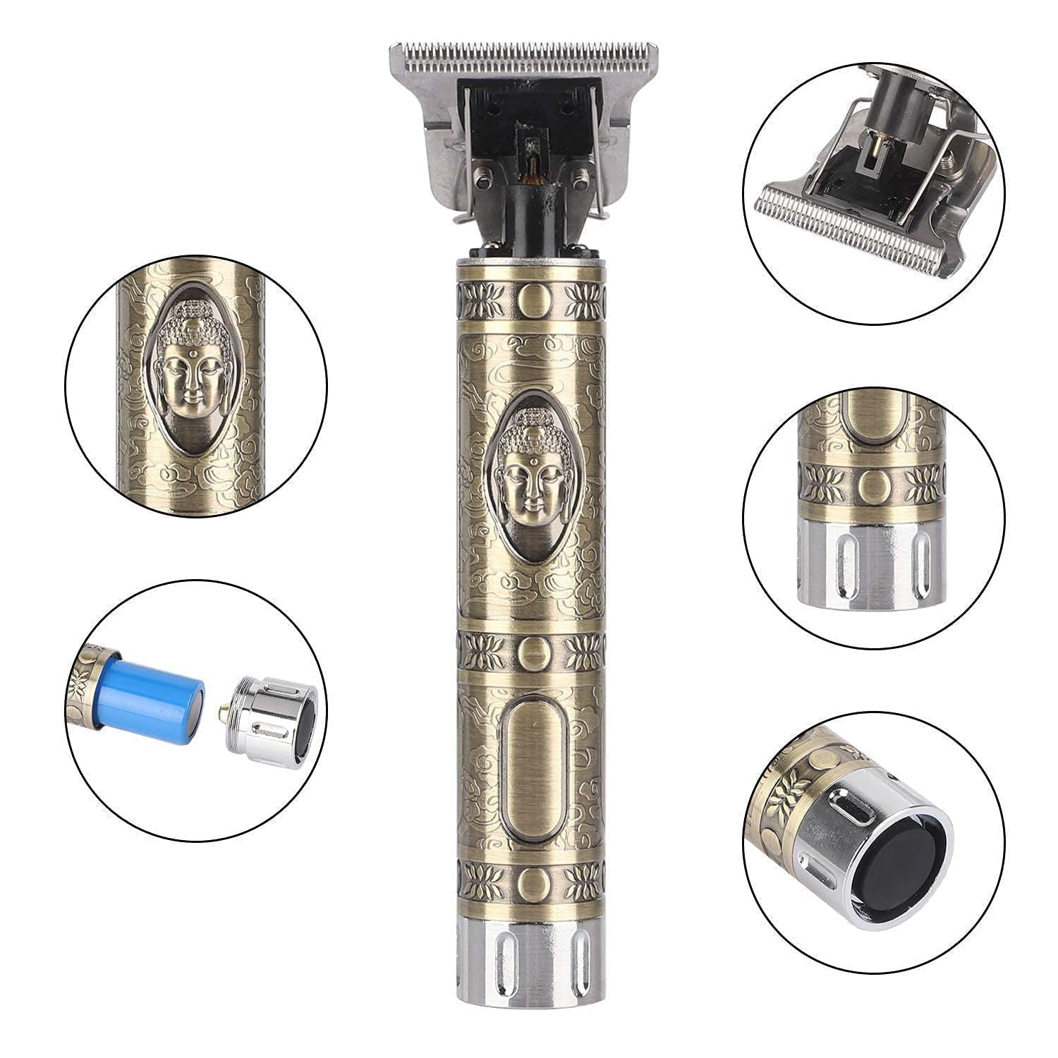 Professional Men's Hair & Beard Trimmer - Adjustable Blade Clipper, Body Groomer & Shaver with Metal Body for Precise Close Cuts | Perfect for Home Grooming, Travel & Professional Barbershop Use