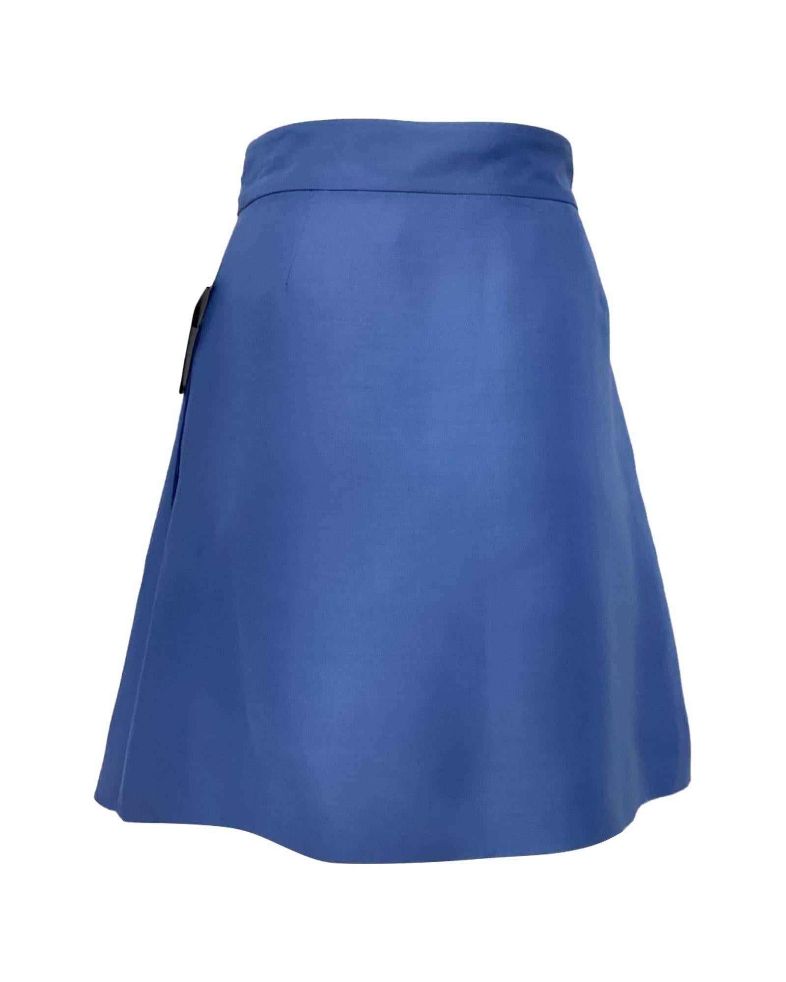 A-Line Mini Skirt with V-Shaped Buttons - Women's High Waist Flared Denim Skirt for Casual Outfits & Date Nights