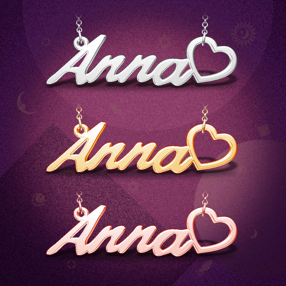 Personalized Rose Gold Plated Heart Pendant Necklace - Custom Name Jewelry for Women, Gift for Her - Perfect for Anniversaries, Valentine's Day & Special Occasions