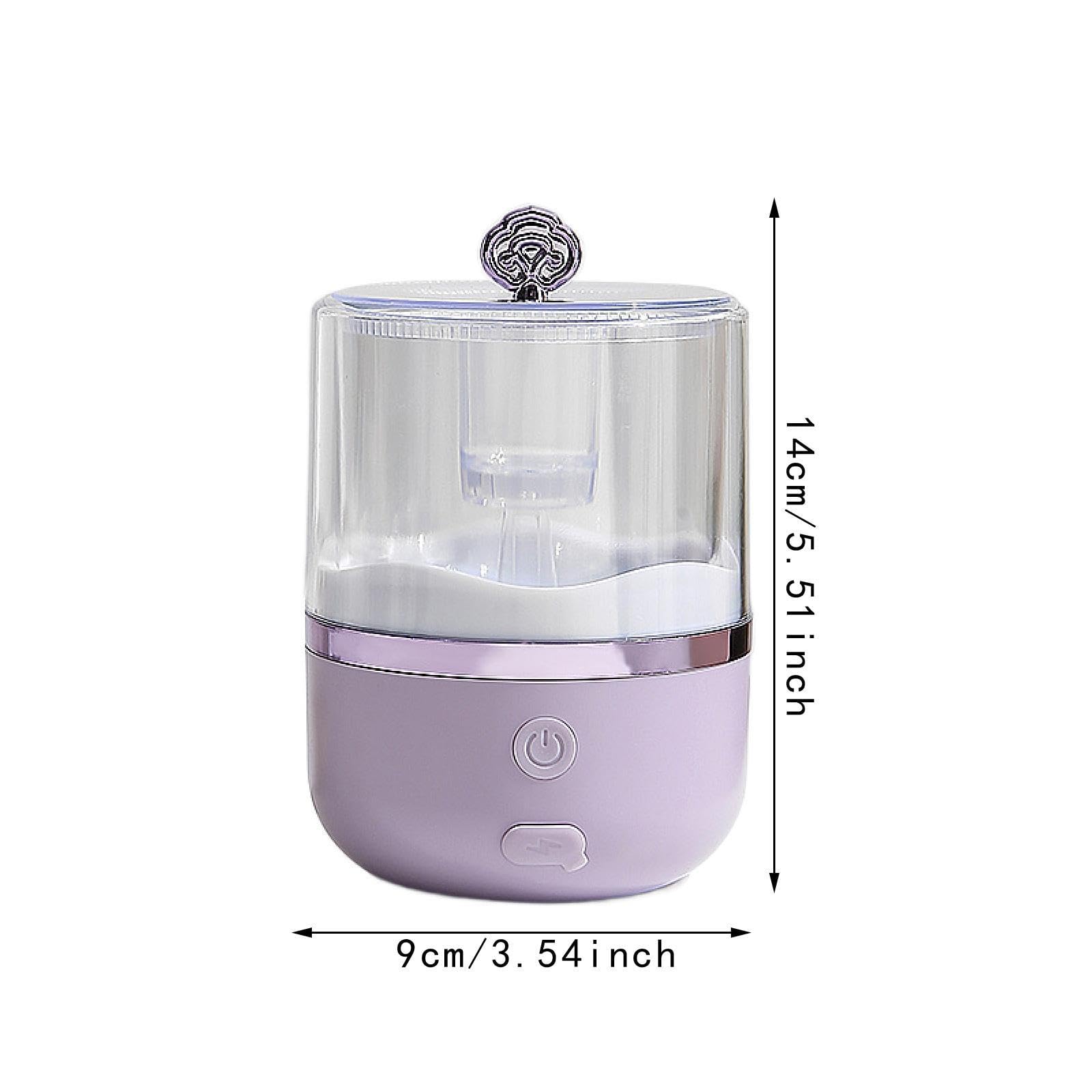 Electric Foam Maker for Face Cleansing - Adjustable Cup Skincare Tool with Soft Bristles (Purple) - Perfect for Daily Facial Routine & Spa Treatments