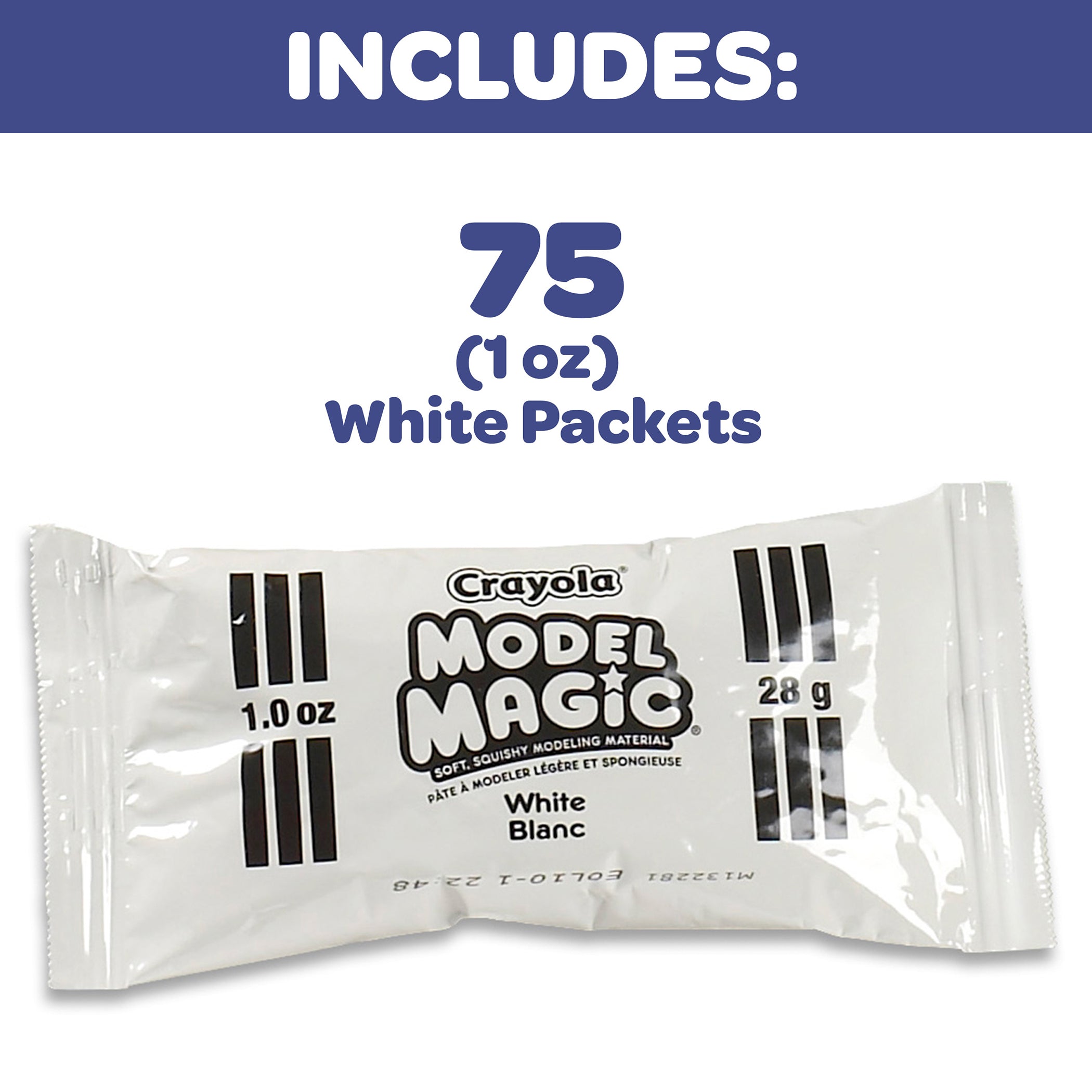 Crayola Model Magic White Modeling Compound Classpack - 75 Pack for Kids Art Projects, Classroom Activities & DIY Crafts