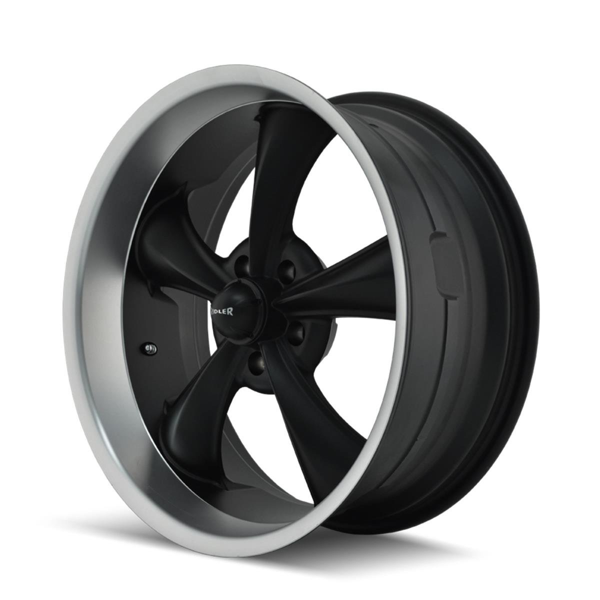 Ridler Style 695 20x8.5 Inch Matte Black Wheel with Machined Lip - 5x114.3mm Bolt Pattern - Perfect for Custom Trucks, SUVs, and Muscle Cars