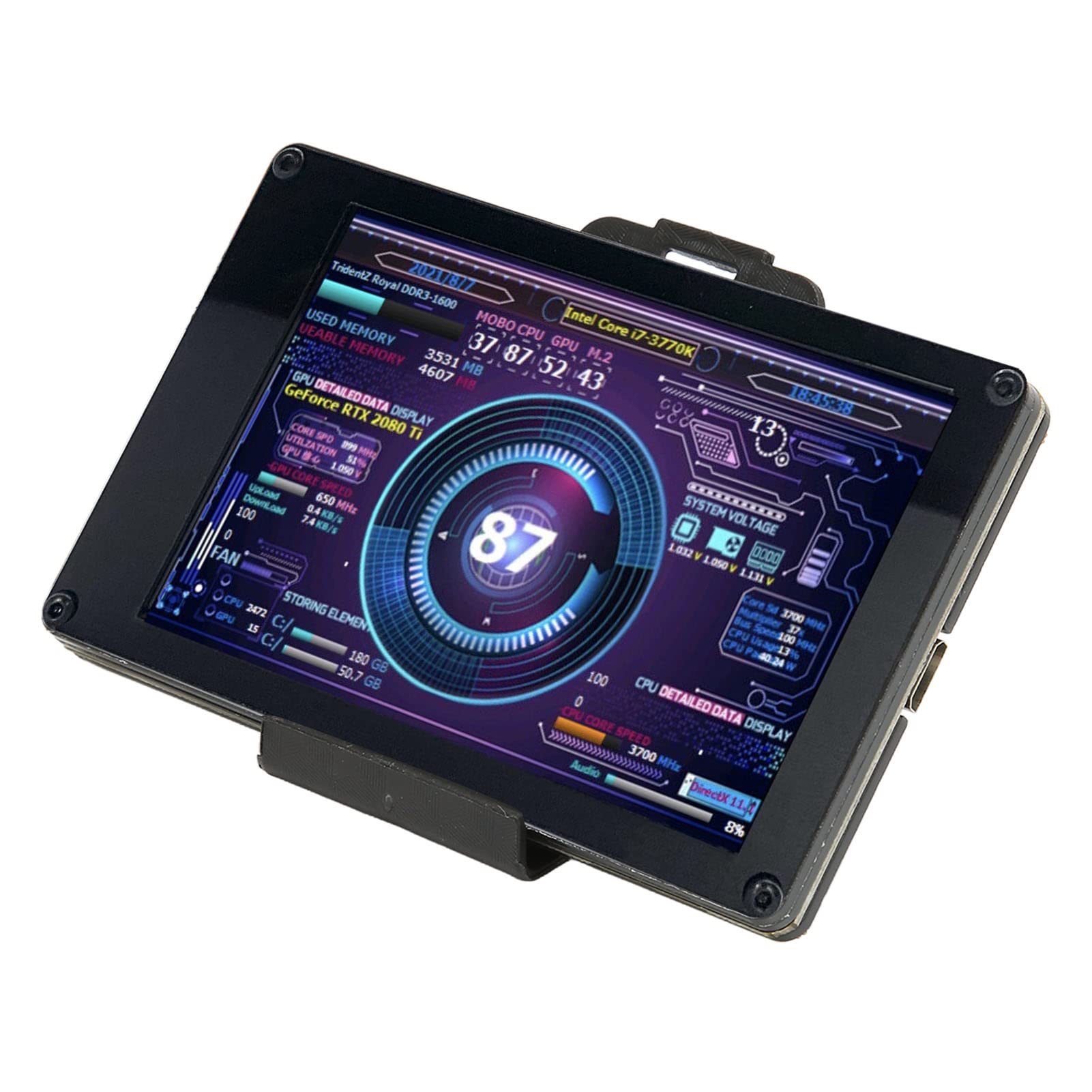 3.5 Inch IPS USB Mini Screen - PC CPU RAM Temperature Monitor with Real-Time Data Display | Computer Hardware Diagnostic Tool for Gaming PC, Workstation & Server Monitoring