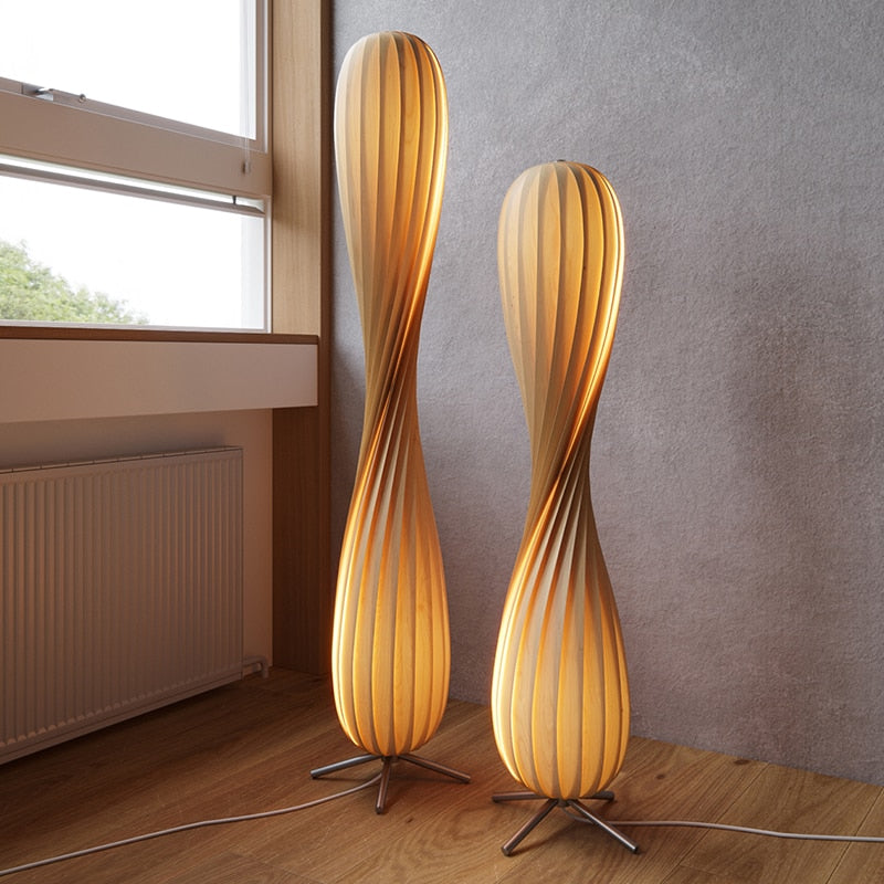 Modern Bamboo Floor Lamp with Adjustable Height - Natural & Eco-Friendly Lighting for Living Room, Bedroom, or Office - Perfect for Reading, Relaxing & Creating Ambiance