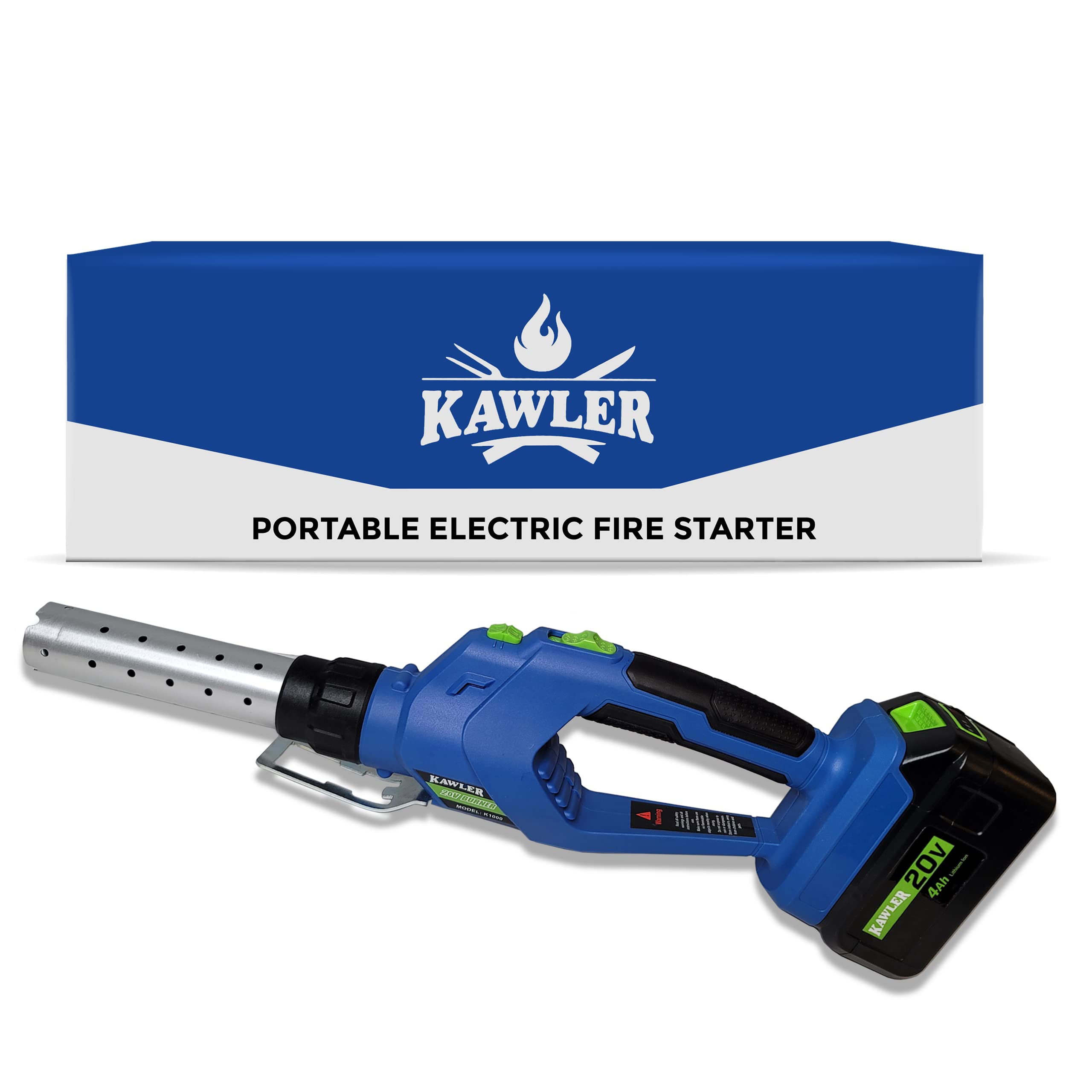 Electric Charcoal Starter & Fire Starter for Grill - Super Fast Lighter with Rapid Heated Air, Battery Included - Perfect for BBQs, Camping, and Outdoor Cooking