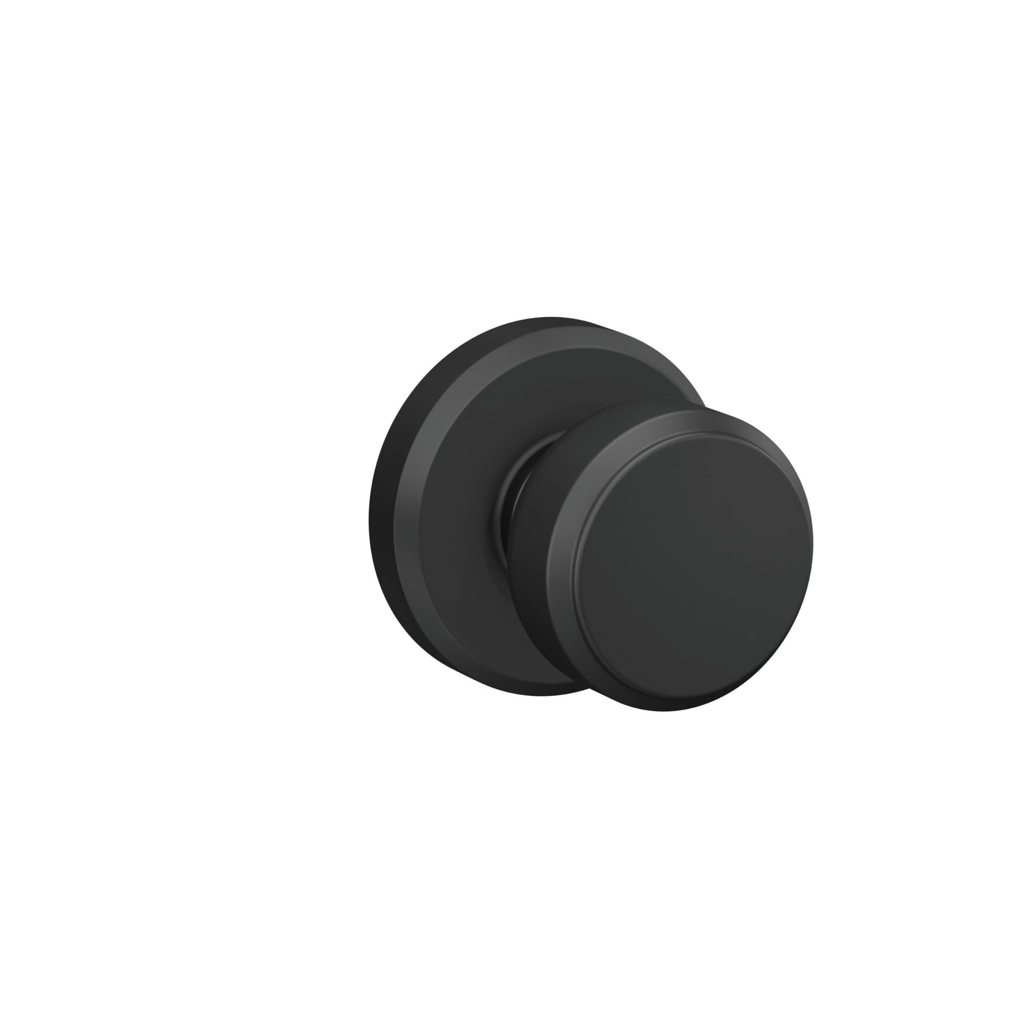 Schlage F10 BWE 622 GSN Bowery Door Knob with Greyson Trim - Hall & Closet Passage Lock in Matte Black - Perfect for Bedrooms, Bathrooms & Interior Doors