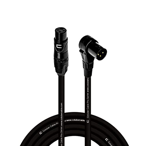 Premium 25ft Black Balanced XLR Cable Female to Right Angle XLR Male - Professional 3-Pin Microphone Connector for Powered Speakers, Audio Interface, Mixer - Perfect for Live Performances, Studio Recording & DJ Equipment