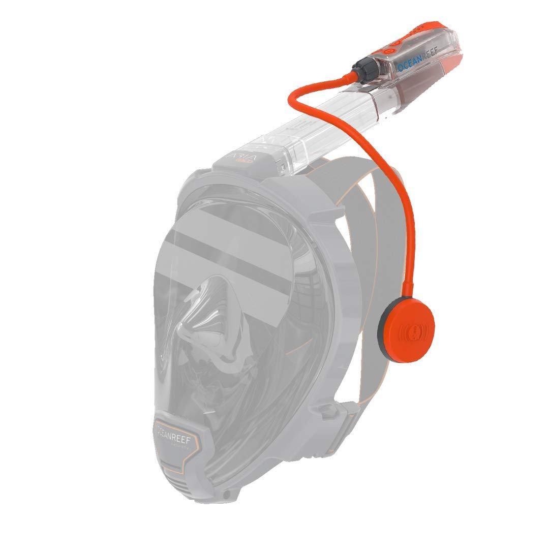 Ocean Reef Aria QR+ Full Face Snorkeling Mask with Camera Mount & Snorkie Talkie Communication System - Blue, Size S/M - Perfect for Underwater Photography & Family Snorkeling Adventures