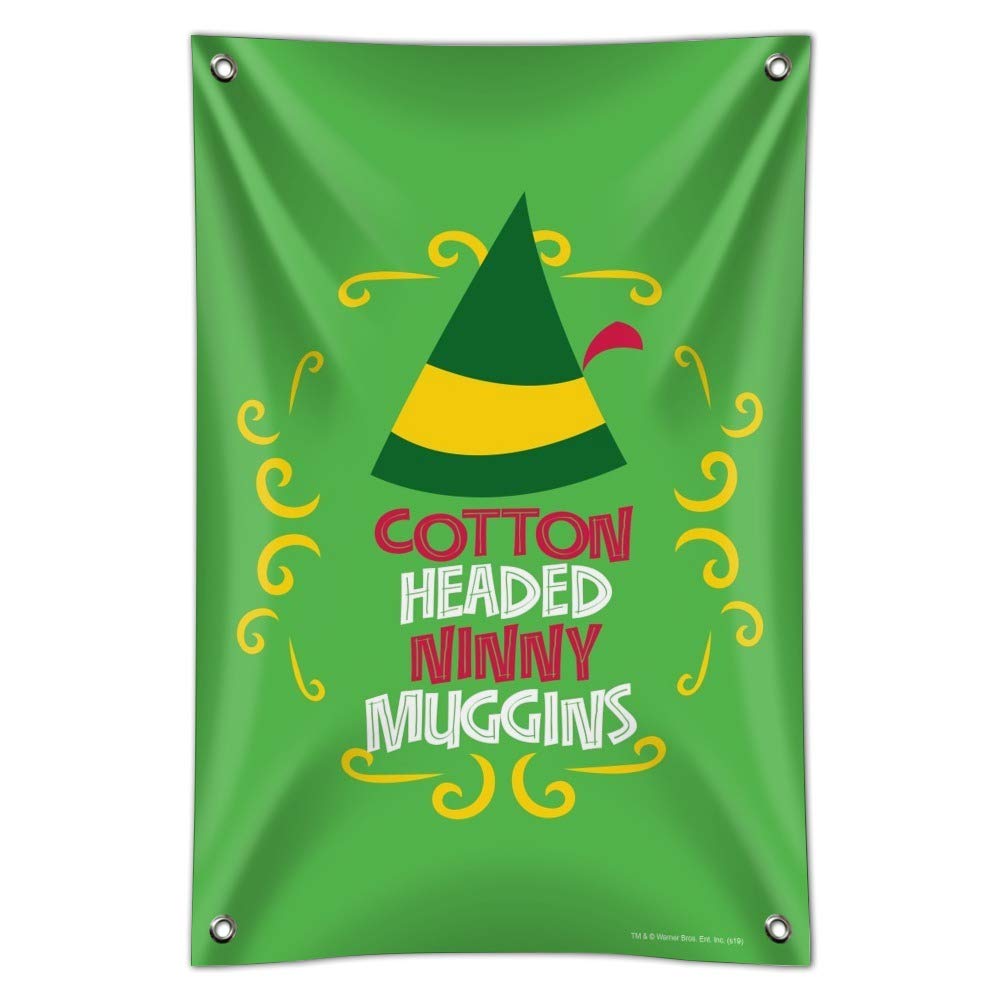 Elf Cotton Headed Ninny Muggins Wall Art Sign - Funny Christmas Office Decor for Home & Business - Perfect for Holiday Parties, Gifts & Festive Decorations