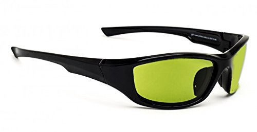 Light Green Polycarbonate Hot Glass Furnace Safety Glasses with Black Viper Wrap Frame - Perfect for Glassblowing, Welding & High-Temperature Work Environments