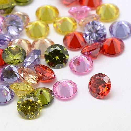 Premium 10pcs Mixed Color Grade A Faceted Rhinestone Cabochons - 10x5.5mm Xilion Cut Cubic Zirconia Diamond Rivoli for Jewelry Making, DIY Crafts, Bridal Accessories & Fashion Embellishments (Mixed Colors)