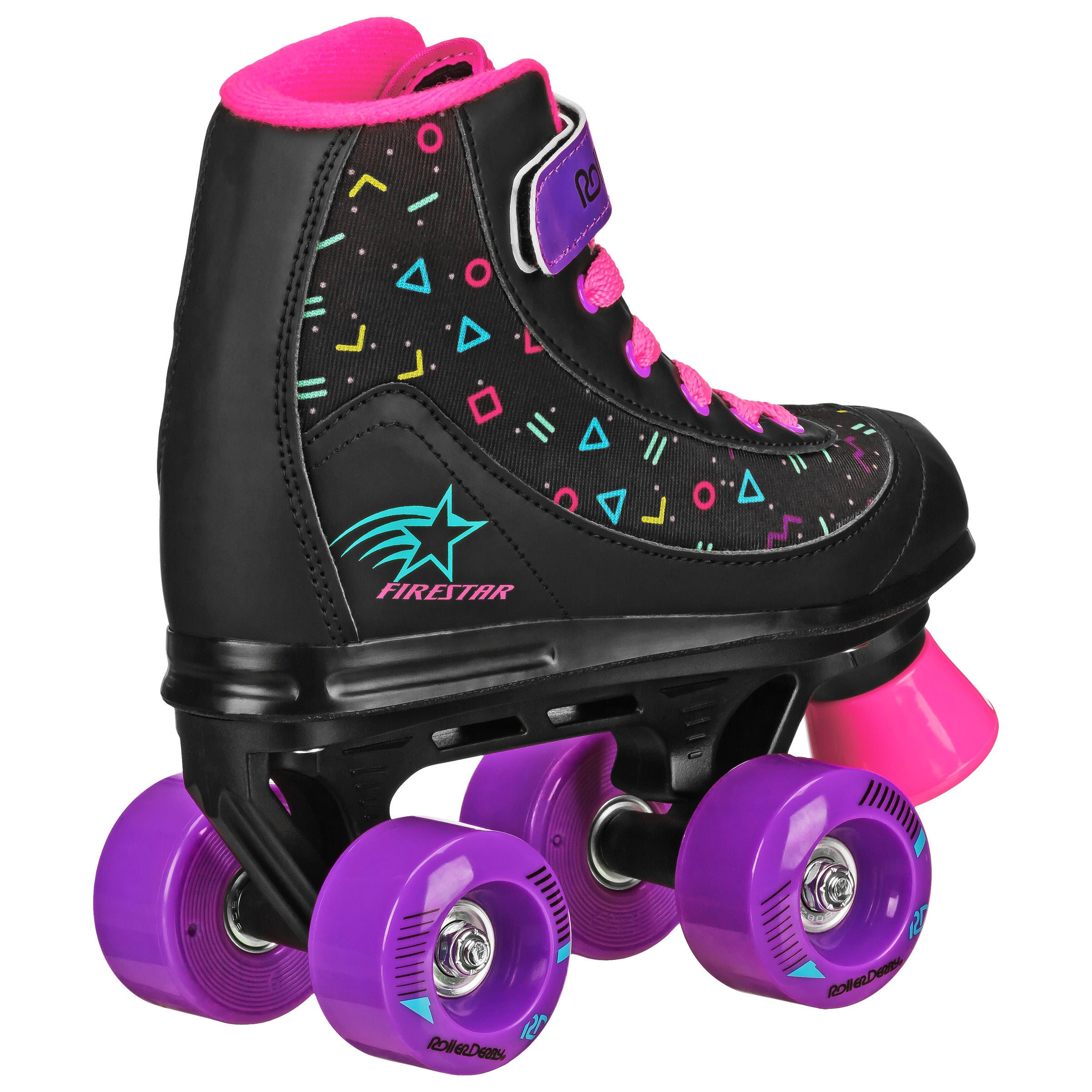 FireStar Youth Girls Roller Skates - Adjustable Quad Roller Skates for Kids Ages 5-12, Outdoor & Indoor Skating, Birthday Gifts for Girls (Pink) - Perfect for Rinks, Parks, and Birthday Parties