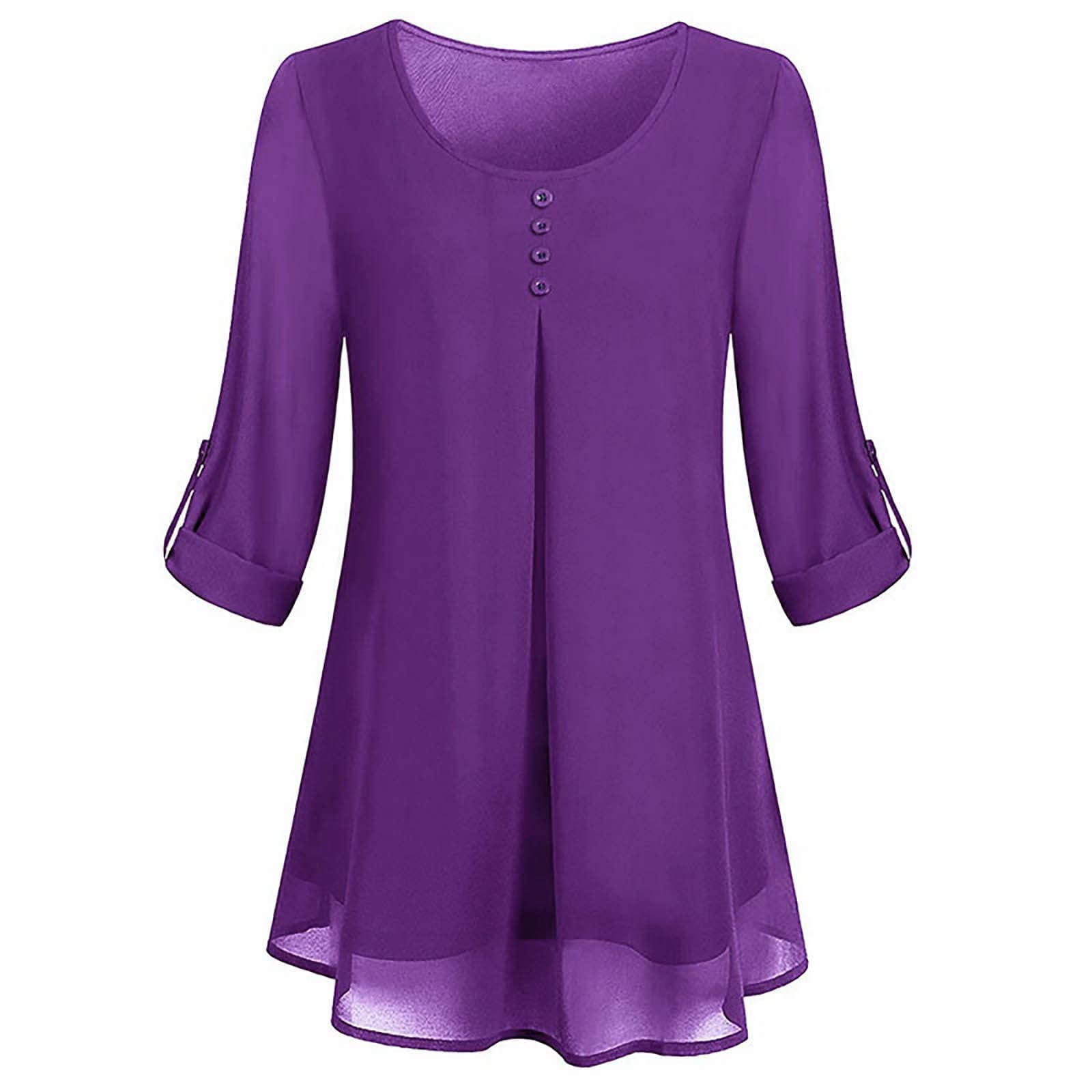 Plus Size Women's Lace O-Neck Long Sleeve Chiffon Blouse - Elegant Office & Casual Top with High-Low Hem | Perfect for Workwear, Date Nights & Special Occasions
