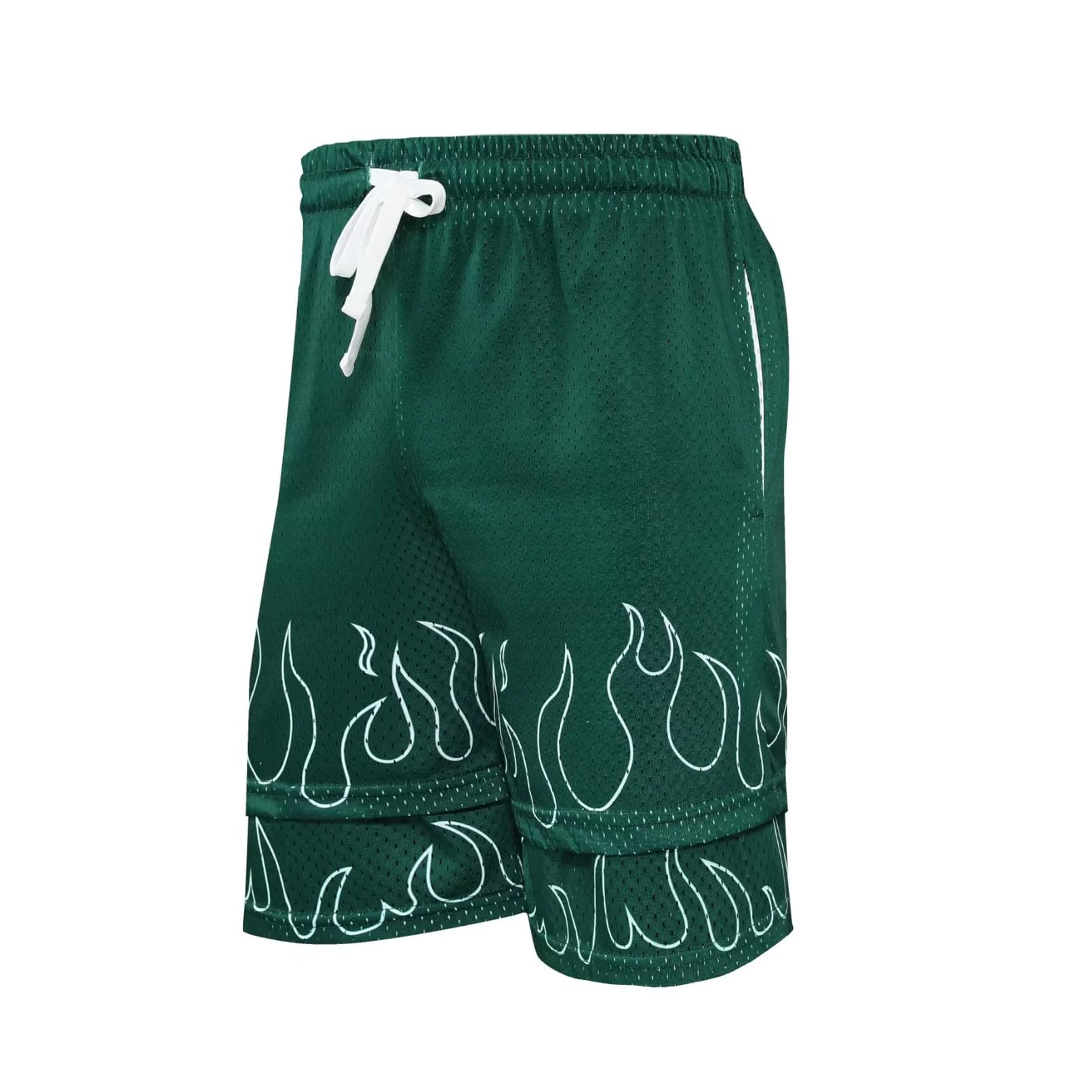 BOOMLEMEN Men's Basketball Shorts - Breathable Mesh Gym Workout Shorts with Graphic Print for Running, Training & Casual Wear - Perfect for Basketball, Jogging and Outdoor Sports