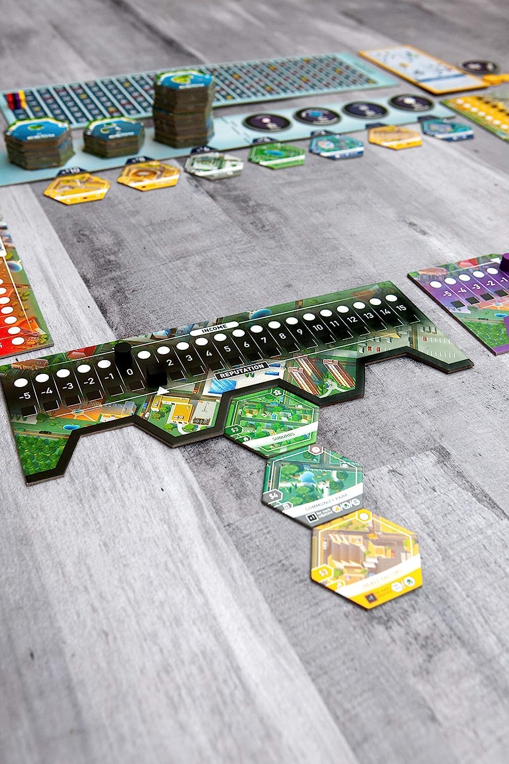 Suburbia - Thematic City Building Strategy Board Game | Tile Placement Game for Adults | Perfect for Family Game Nights & Strategy Enthusiasts